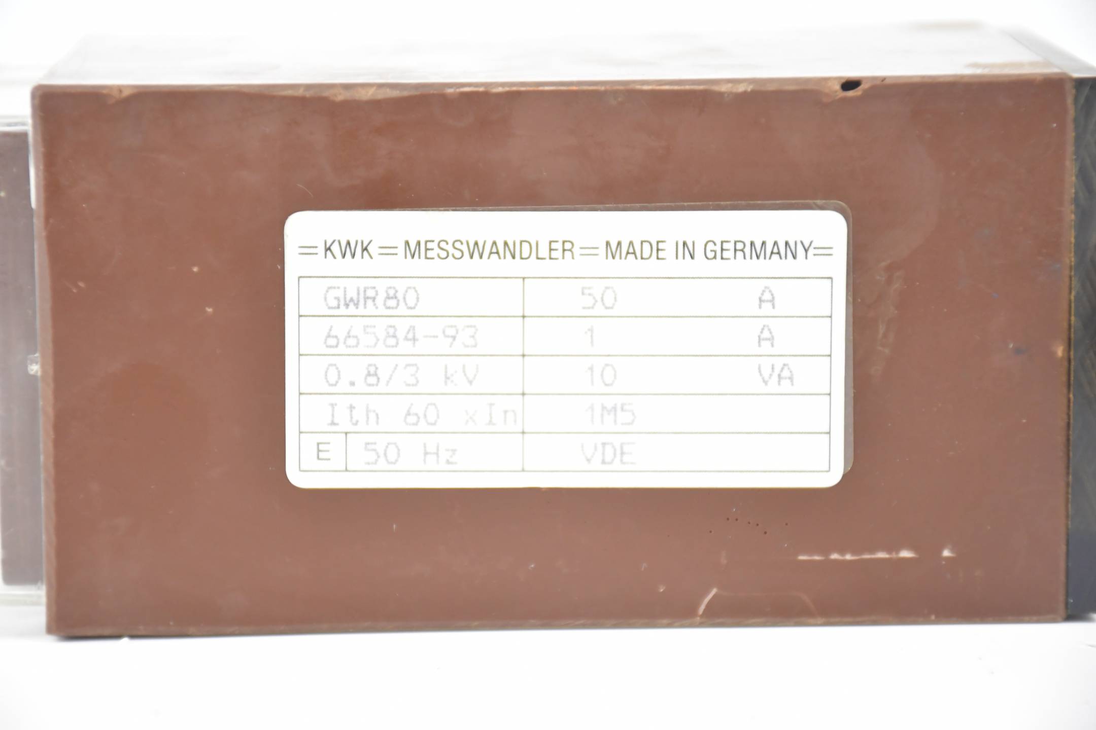 KWK Messwandler GWR 80 50A 0,8/3KW 10VA ( 66584-93 ) 