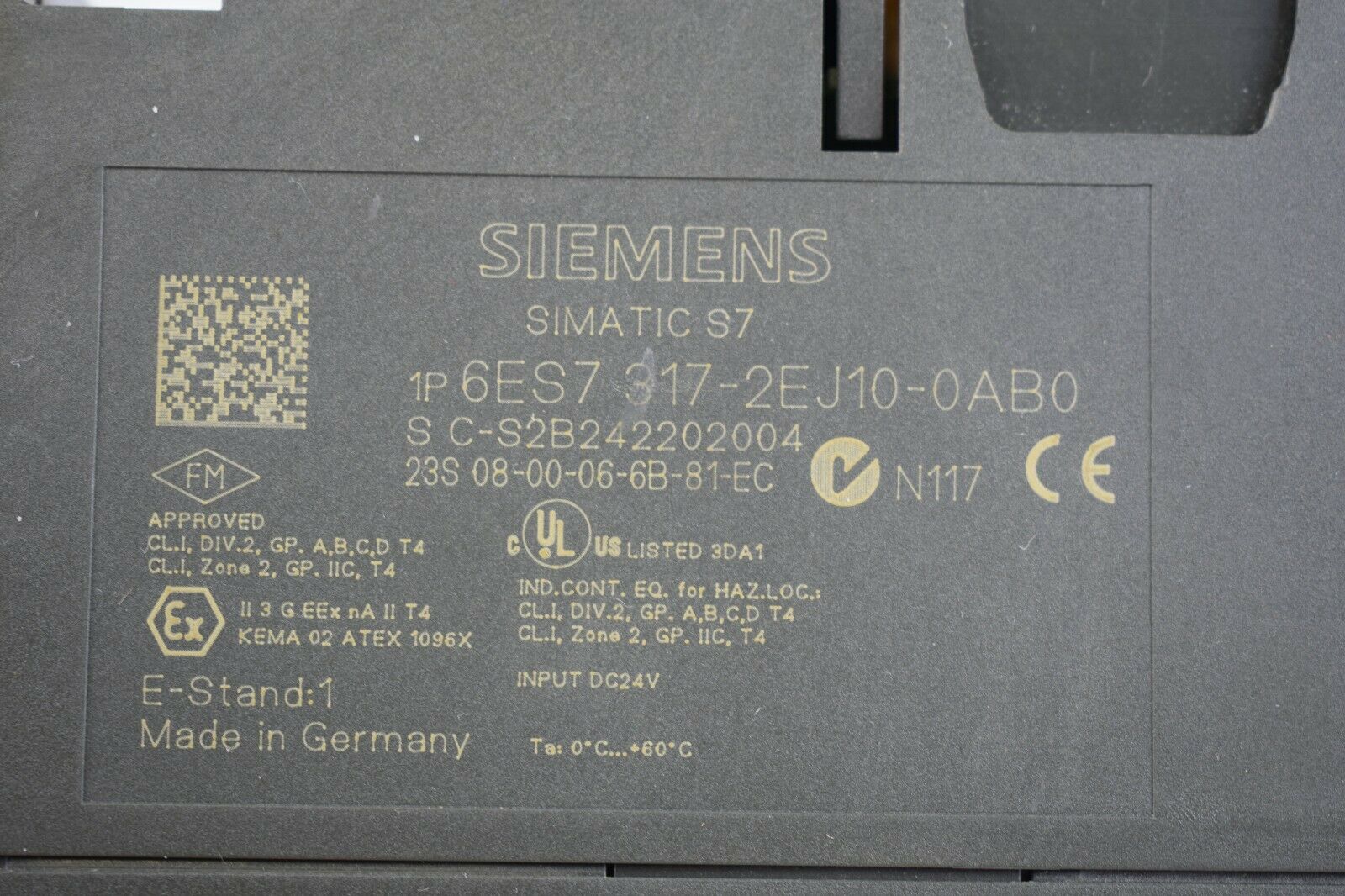 Siemens simatic S7-300 6ES7 317-2EJ10-0AB0 ( 6ES7317-2EJ10-0AB0 ) E1
