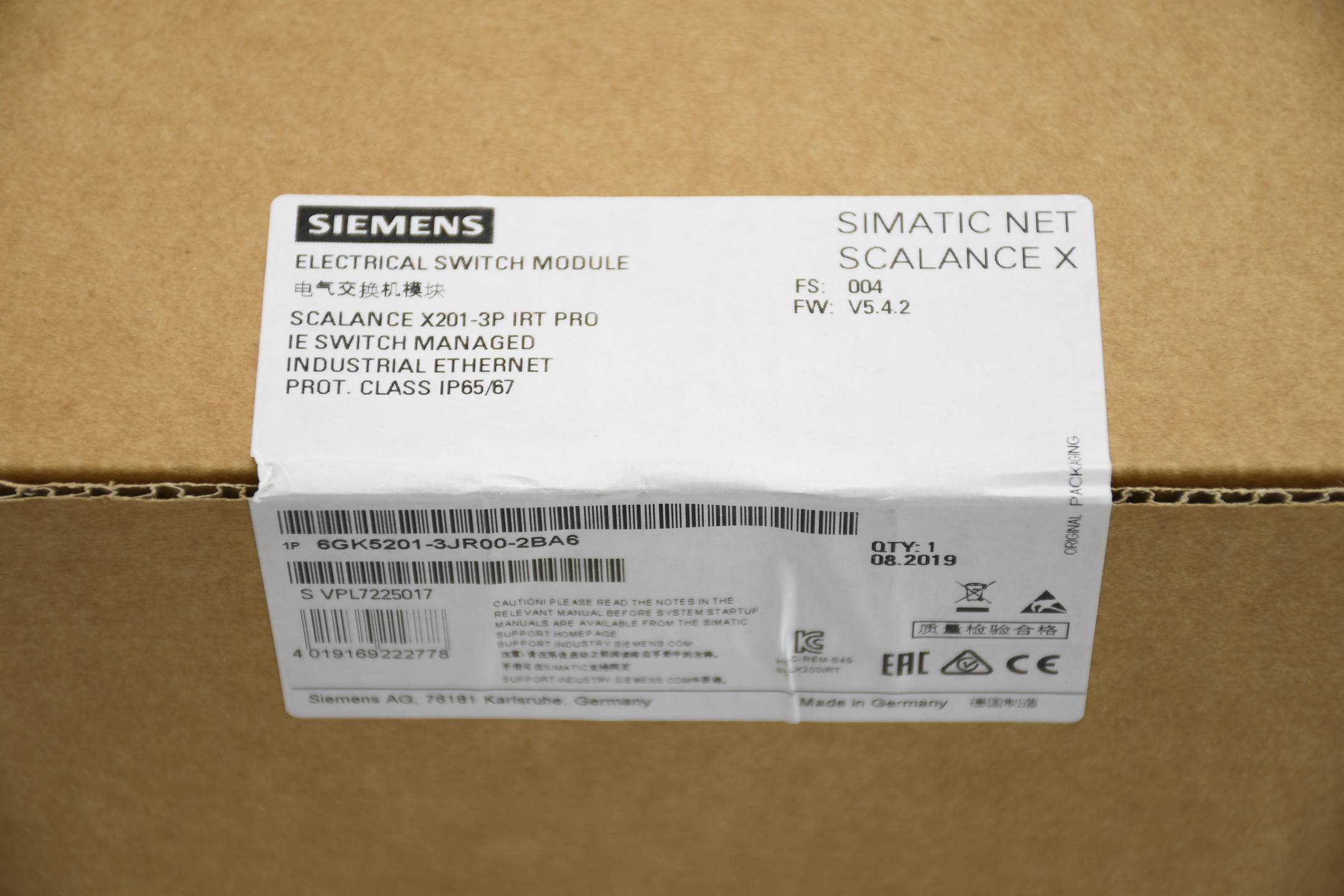 Siemens scalance X201-3PIRT Pro 6GK5201-3JR00-2BA6 ( 6GK5 201-3JR00-2BA6 ) E004