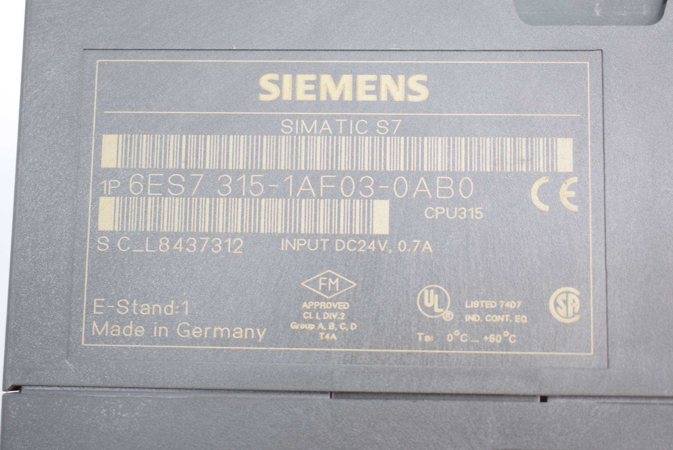 Siemens simatic S7-300 CPU315 6ES7 315-1AF03-0AB0 ( 6ES7315-1AF03-0AB0 ) E1 