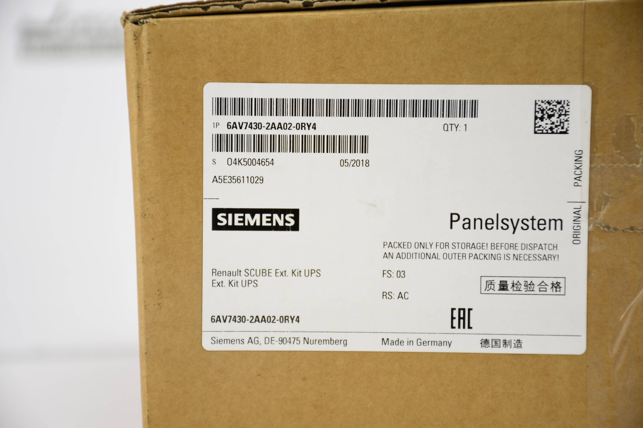 Siemens Panelsystem Extension KIT 6AV7430-2AA02-0RY4 ( 6AV7 430-2AA02-0RY4 ) E3