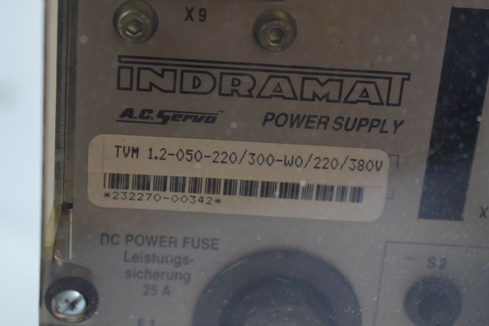 Indramat A.C.Servo Power Supply TVM 1.2-050-220/300-W0/220/380V
