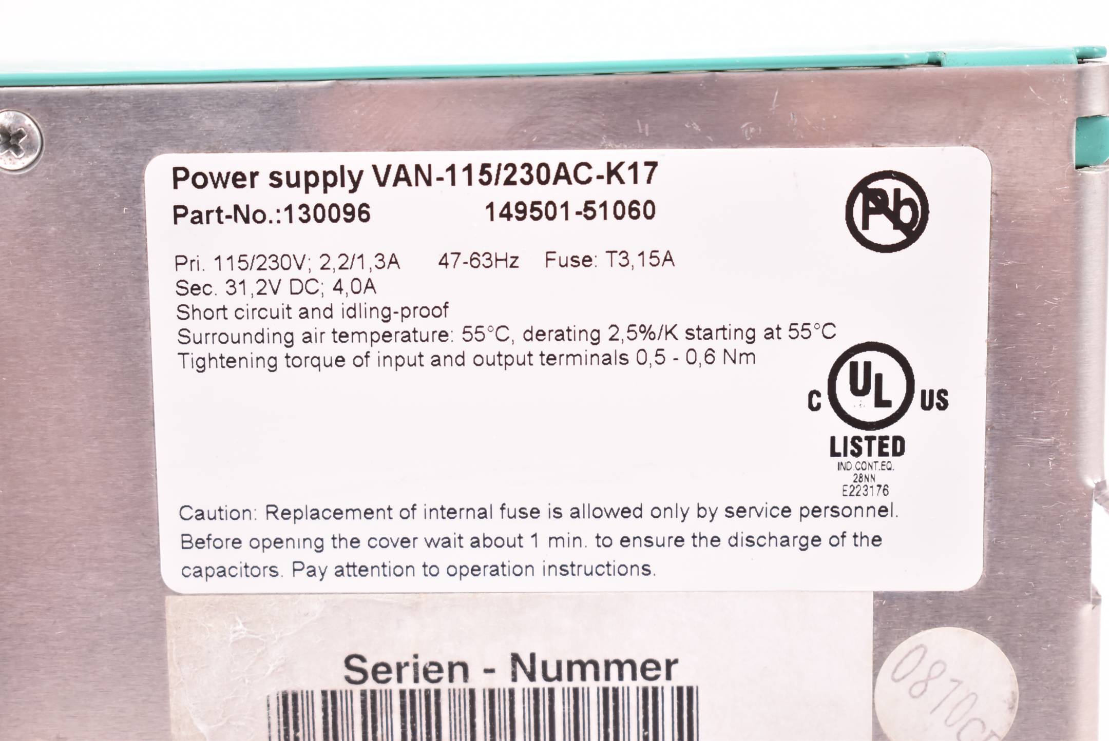 Pepperl+Fuchs AS-Interface Stromversorgung 115/230V 2,2/1,3A VAN-115/230AC-K17