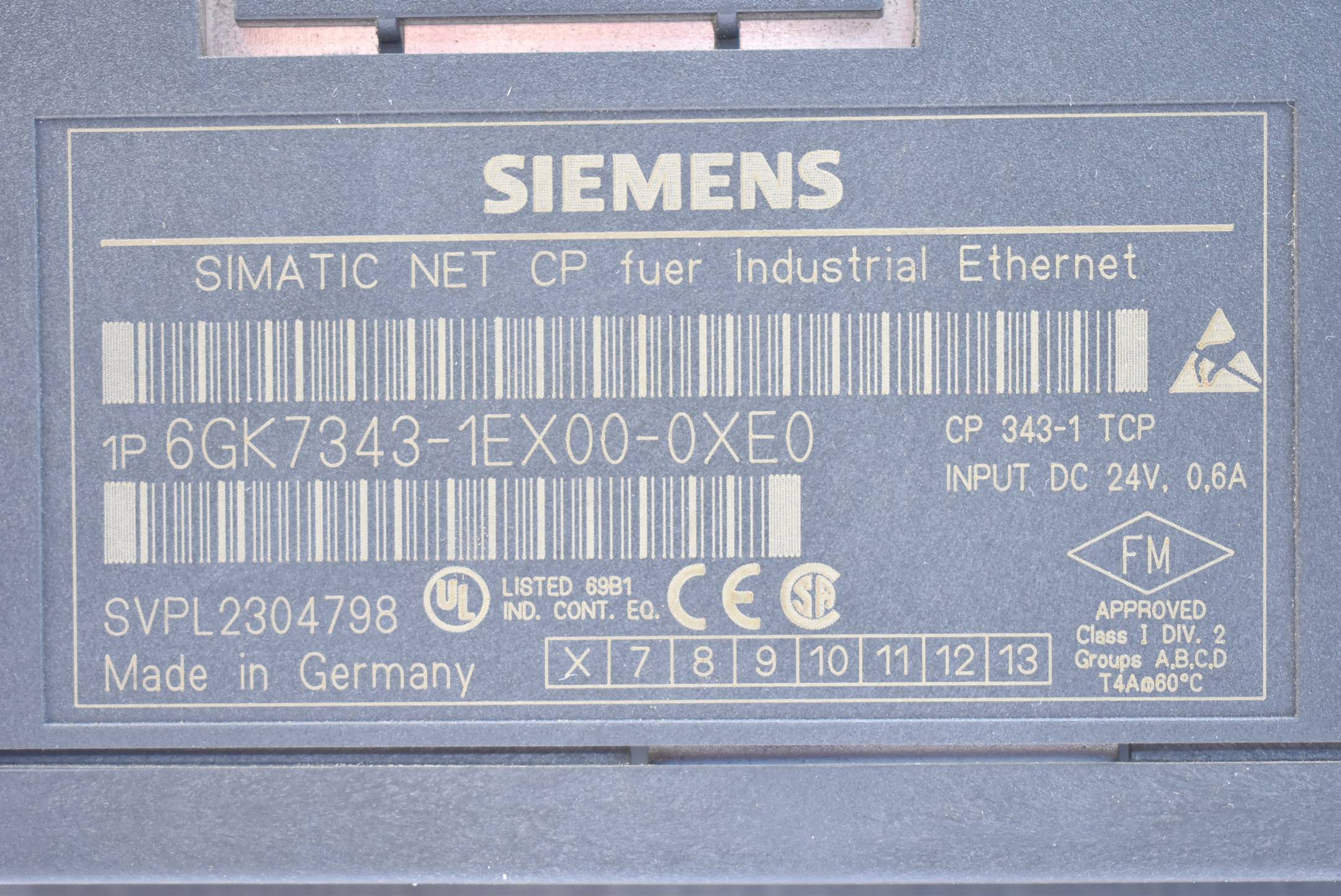 Siemens simatic NET CP 6GK7 343-1EX00-0XE0 ( 6GK7343-1EX00-0XE0 ) E6