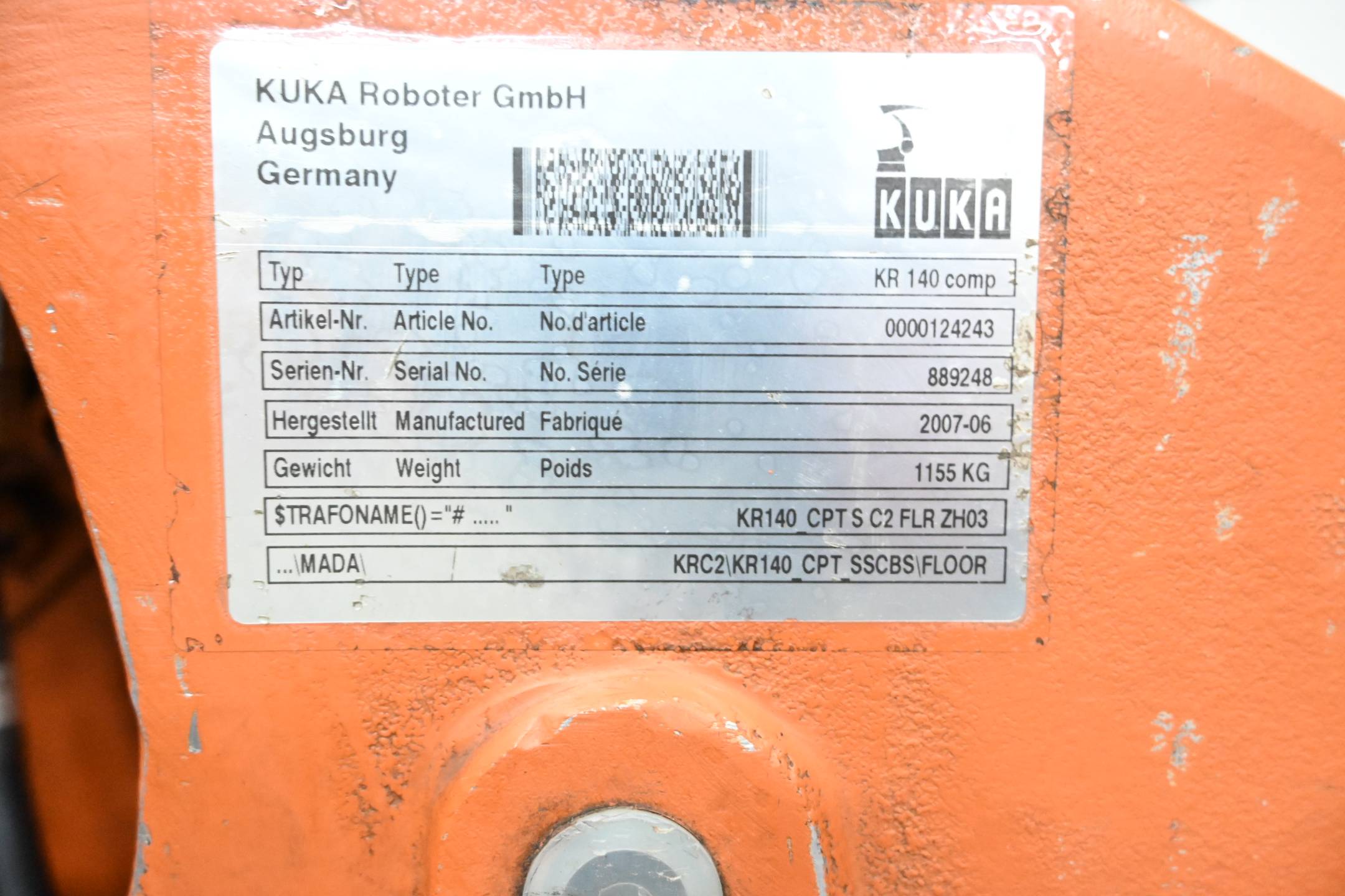 Kuka Industrieroboter KR 140 comp ( 0000124243 ) (1) KR140