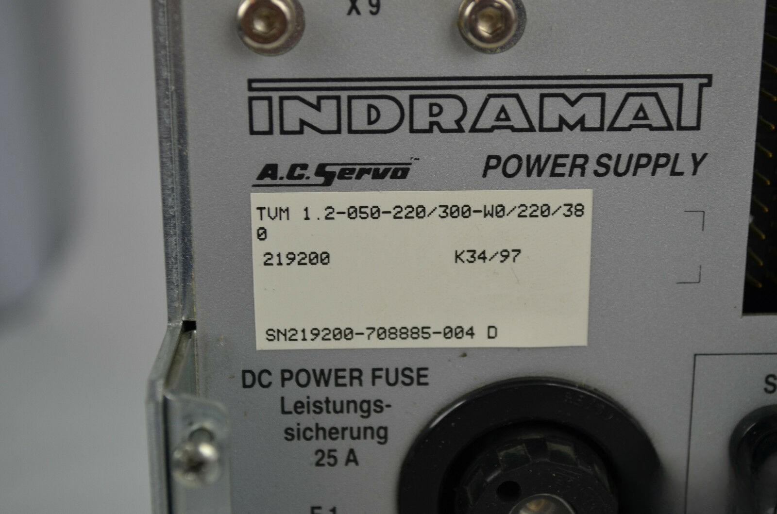 Indramat A.C.Servo Power Supply TVM 1.2-050-220/300-W0/220/380