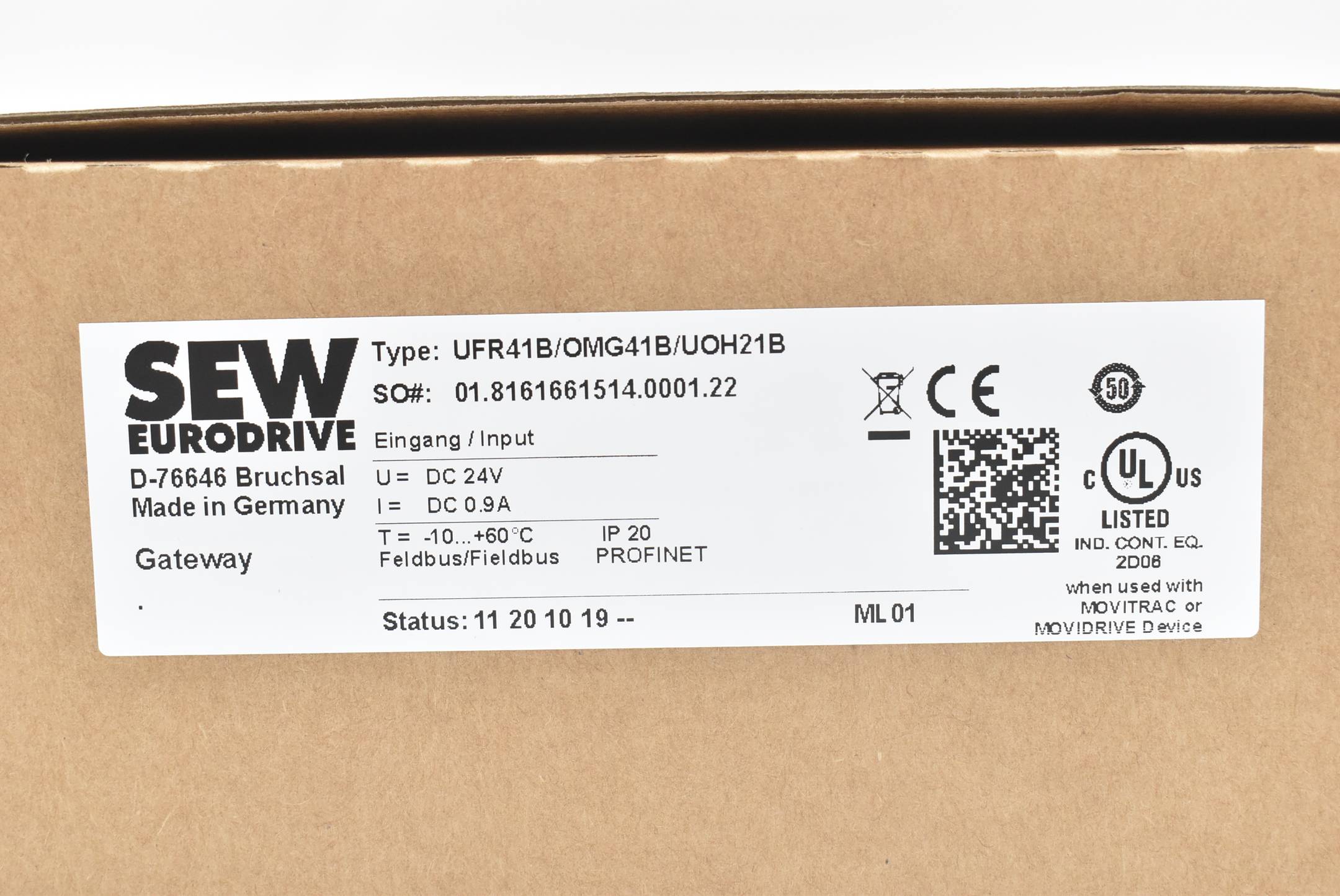 SEW Eurodrive Gateway Feldbus Profinet UFR41B/OMG41B/UOH21B