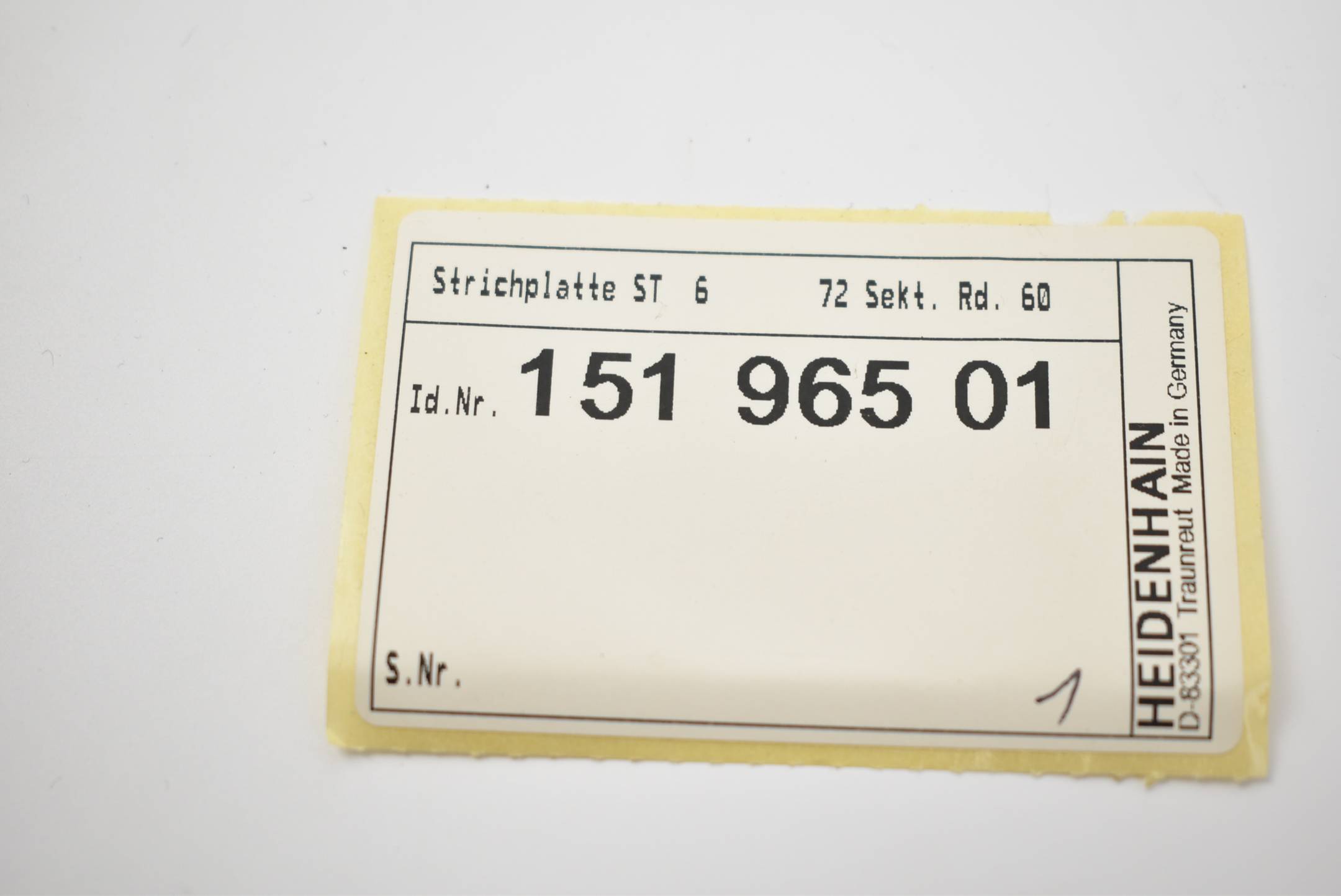 Heidenhain Strichplatte ST 6 ( 15196501 )