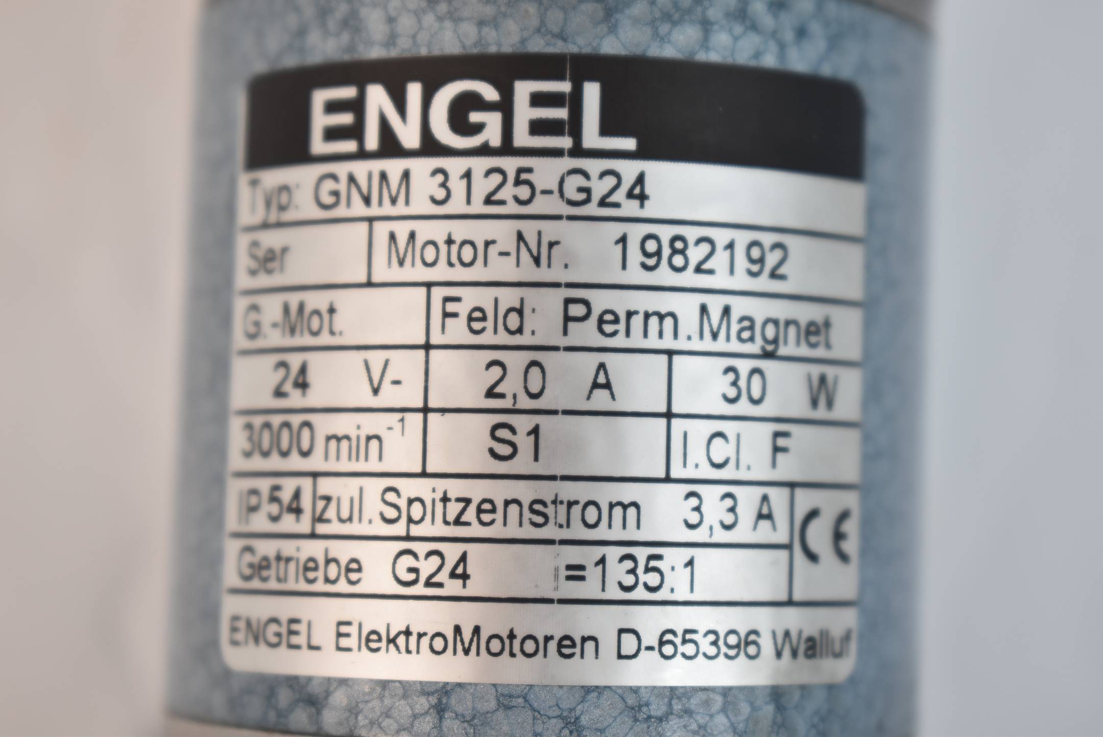 Engel Elektromotor GNM 3125-G24 ( 30W 3000r/min. 24V 2,0A )