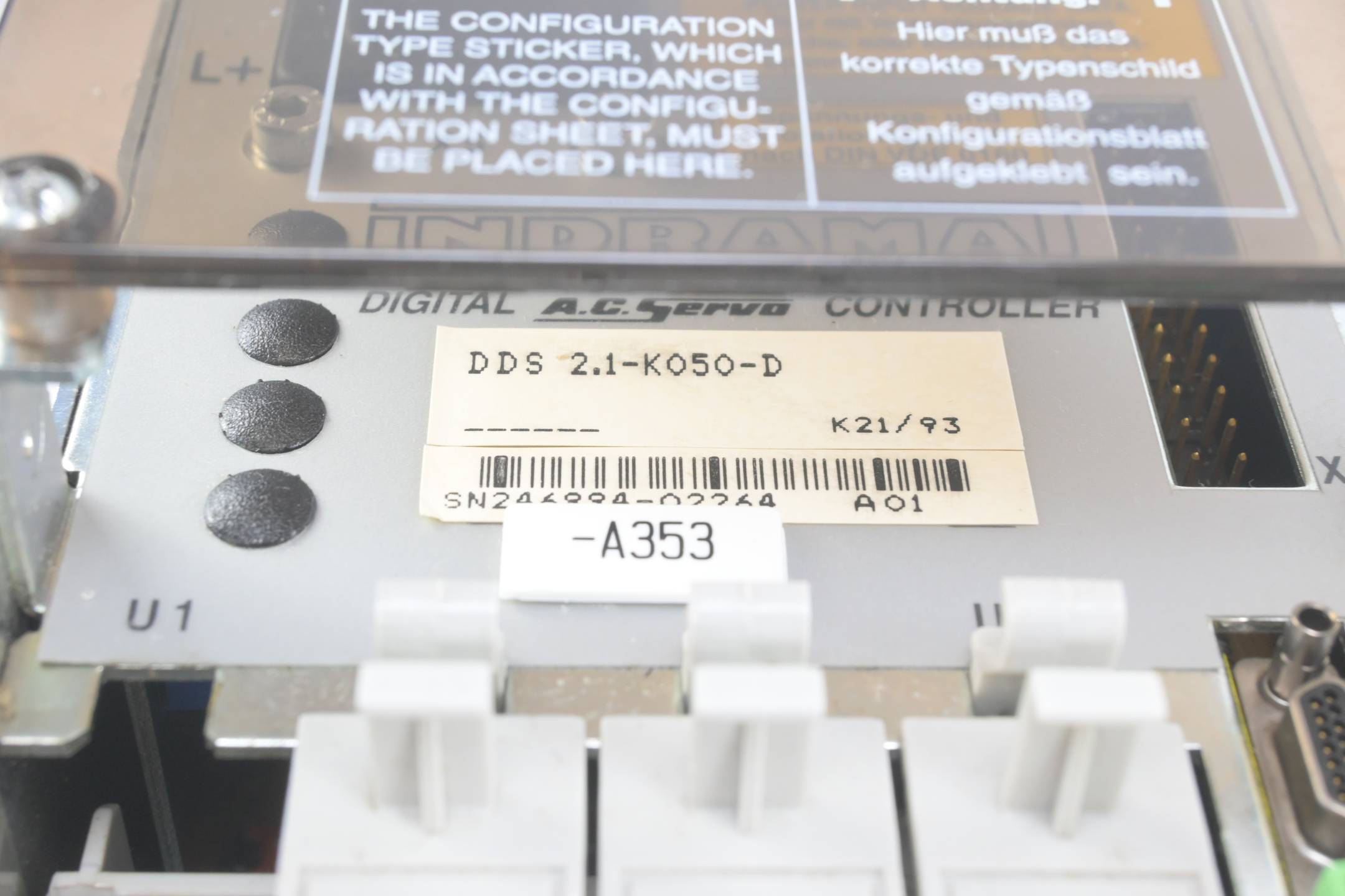 Indramat Digital AC Servo Controller DDS 2.1-K050-D inkl. DSM 2.1-S11-01-RS