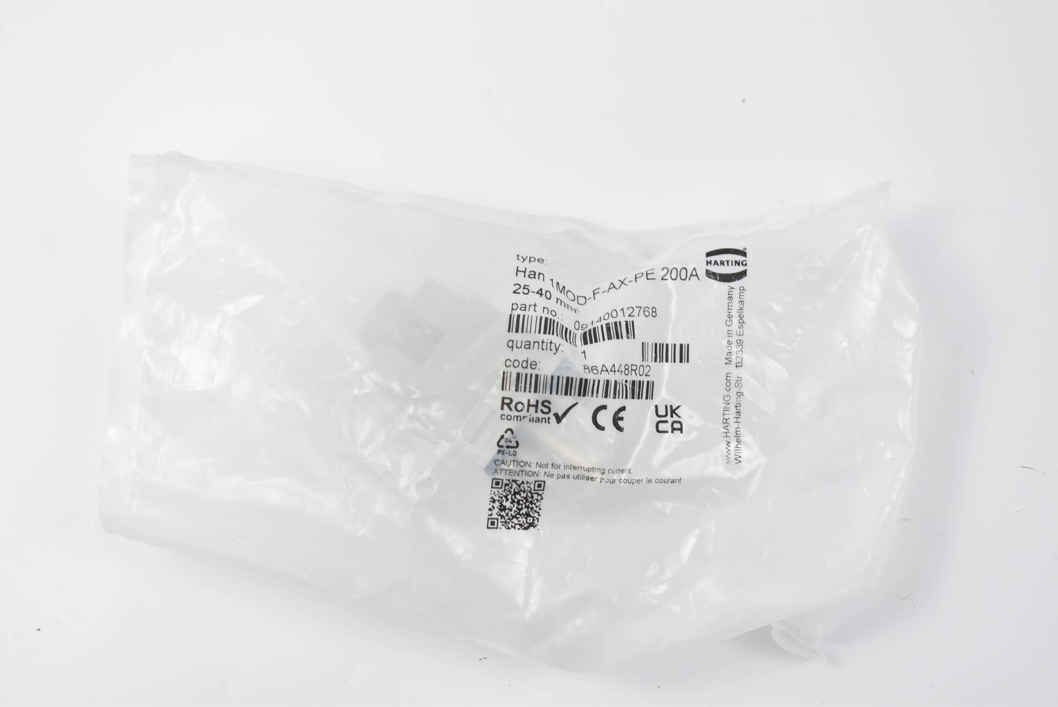Harting Axial Modul HAN 1MOD-F-AX-PE 200A ( 09140012768 )