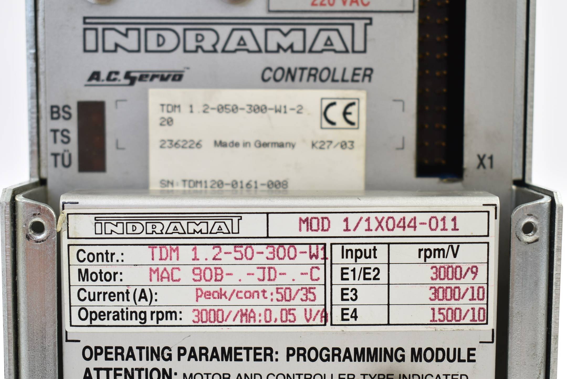 Rexroth Indramat Servo Controller TDM 1.2-050-300-W1-2 20 inkl. MOD 1/1X044-011