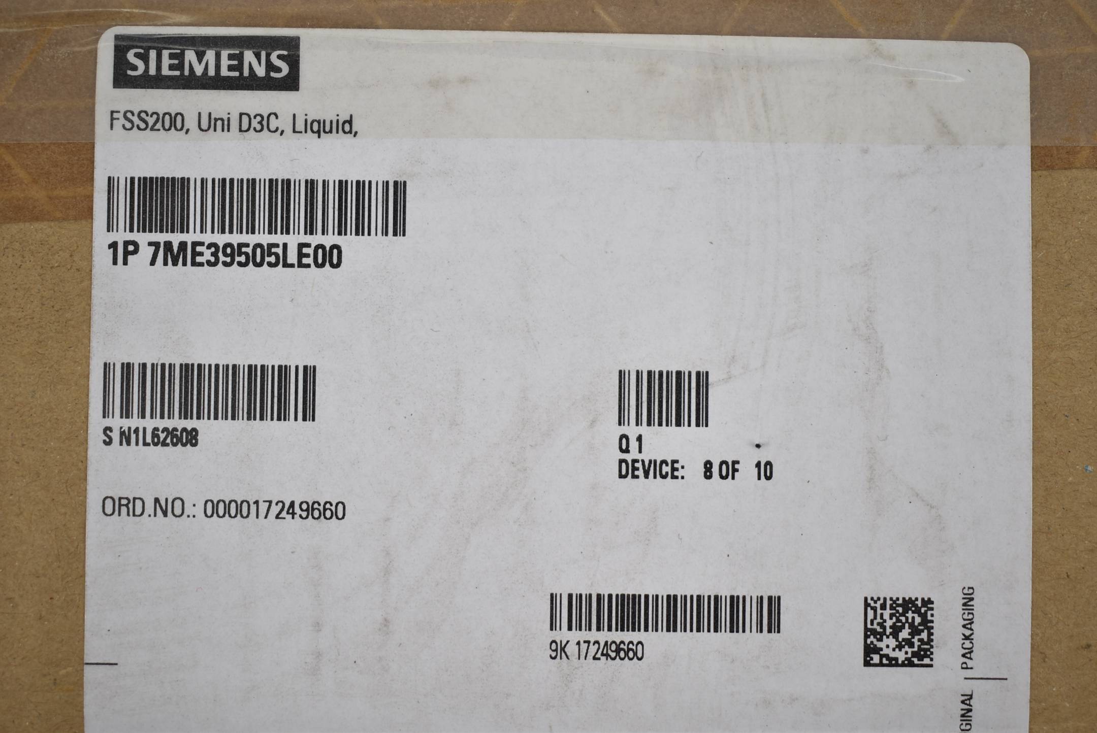 Siemens FSS200 UNI D3C Ultraschall Zeit Sensor 7ME39505LE00 ( 7ME3950-5LE00 )