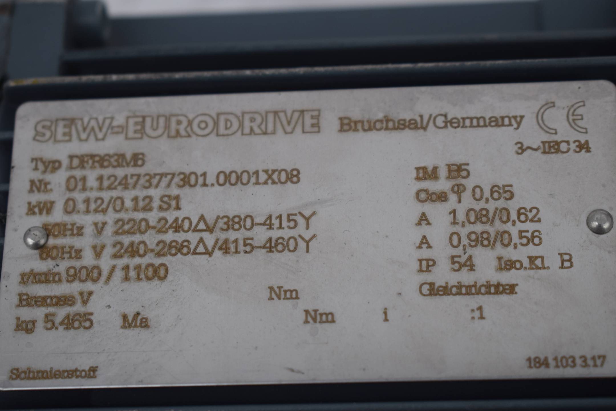 SEW Eurodrive DFR63M6 01.1247377301.0001X08