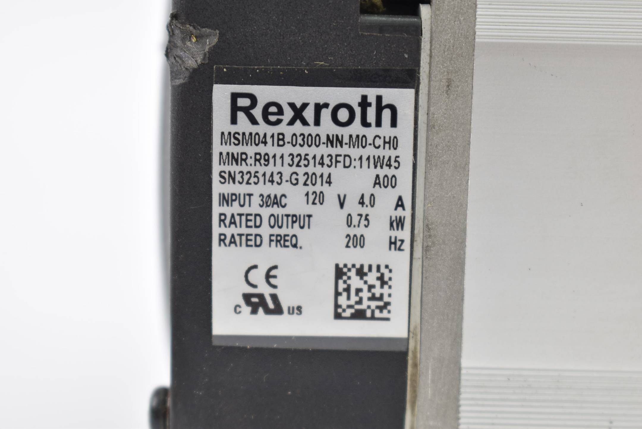 Rexroth Servomotor 120V 4,0A 0,75kW 200Hz MSM041B-0300-NN-M0-CH0 ( R911325143 )