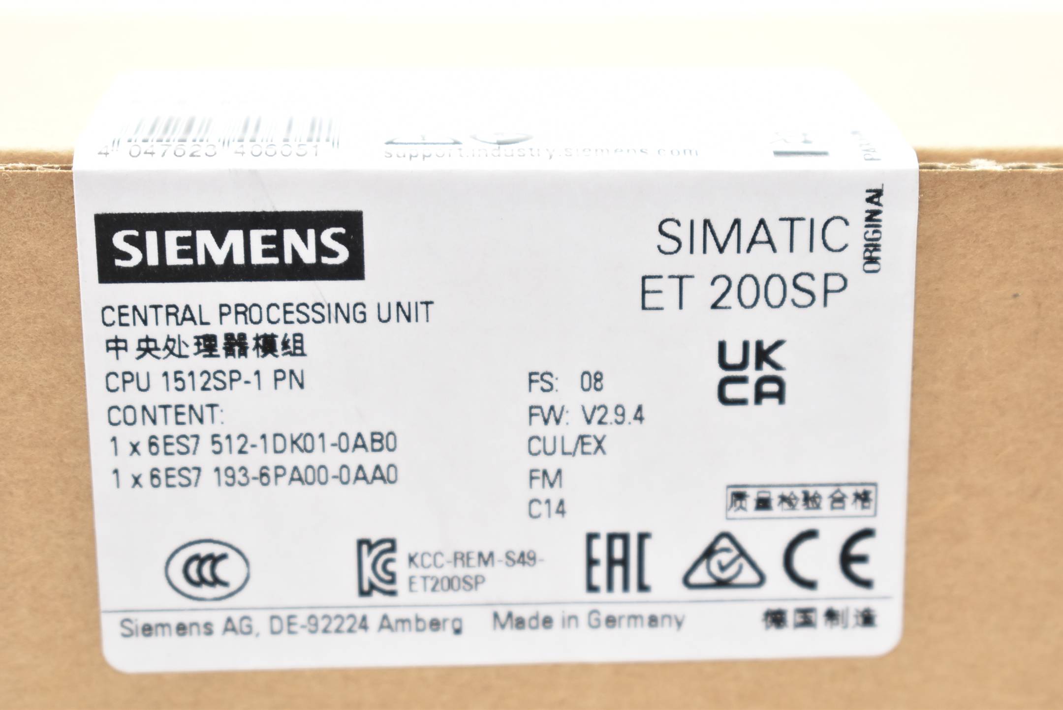 Siemens simatic ET 200SP CPU 1512 6ES7 512-1DK01-0AB0 ( 6ES7512-1DK01-0AB0 ) FS8