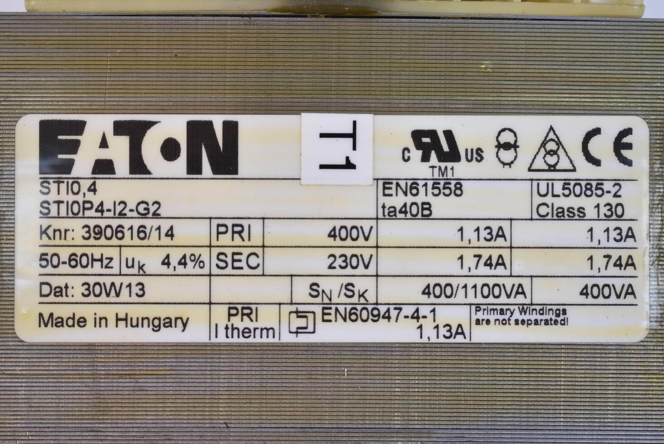 Eaton Steuertransformer STI0P4-I2-G2 ( 400V 50-60Hz )