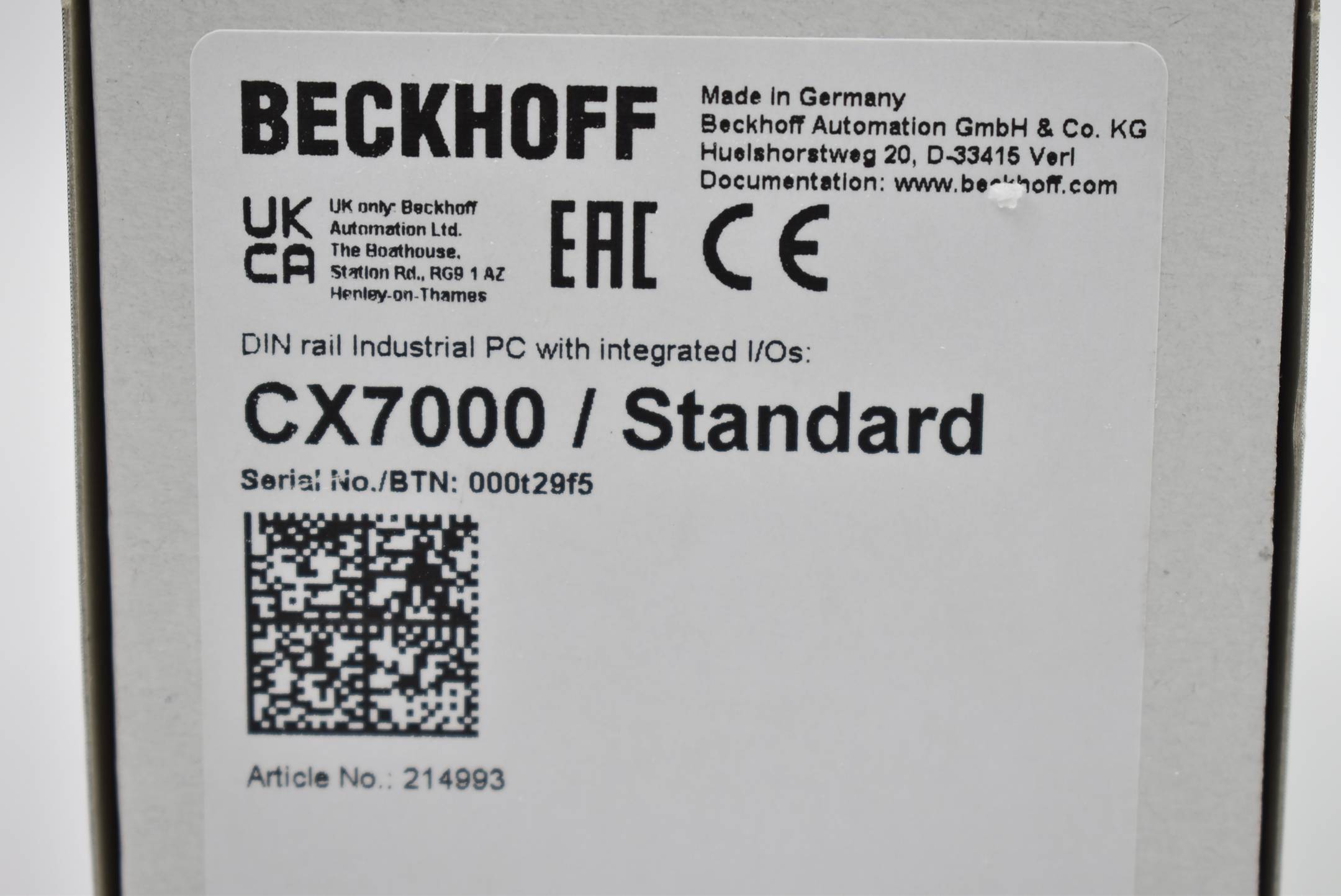 Beckhoff Embedded-PC mit ARM-Cortex-M7-Prozessor CX7000 ( CX 7000 )