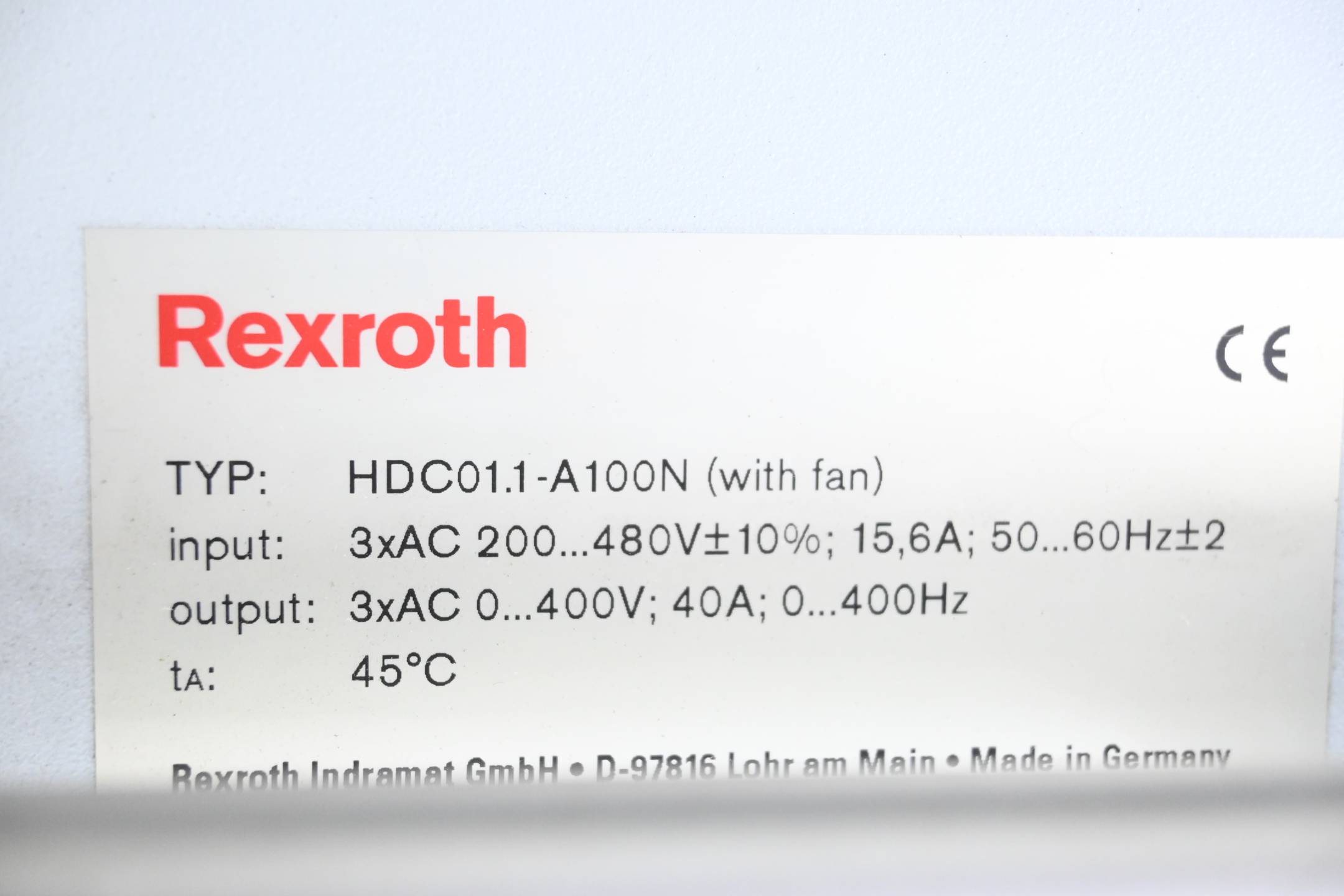 Rexroth Dura Drive Kompaktumrichter HDC01.1A100-N-PB01-01-FW ( R911292314 )