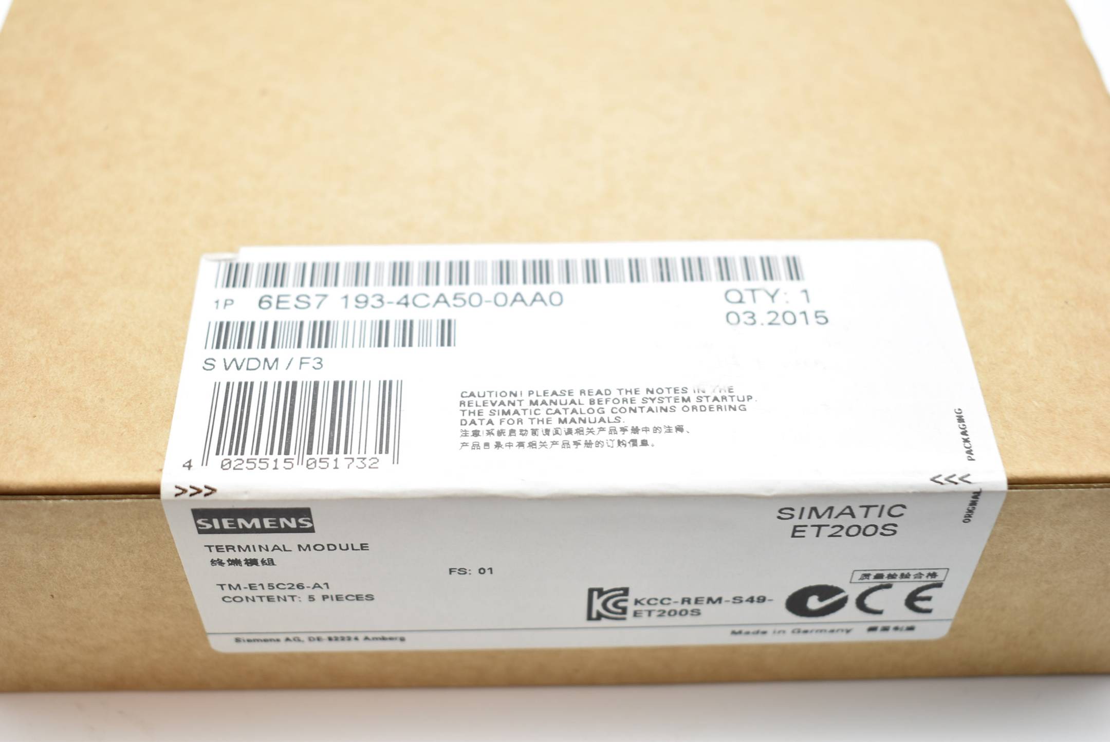 5x Siemens simatic ET 200S 6ES7 193-4CA50-0AA0 ( 6ES7193-4CA50-0AA0 )