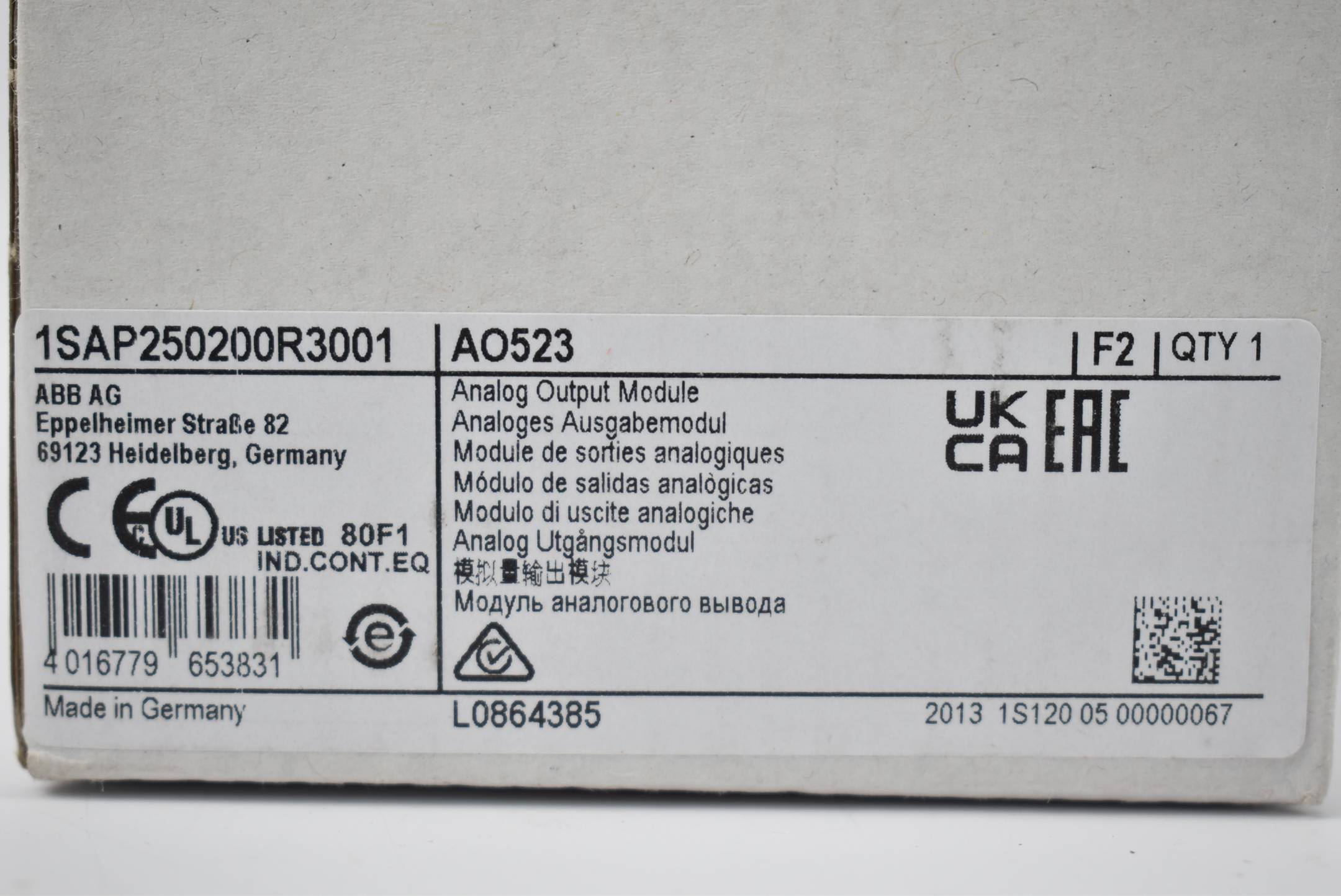 ABB analoges Ausgabemodul AO523 ( 1SAP250200R3001 )