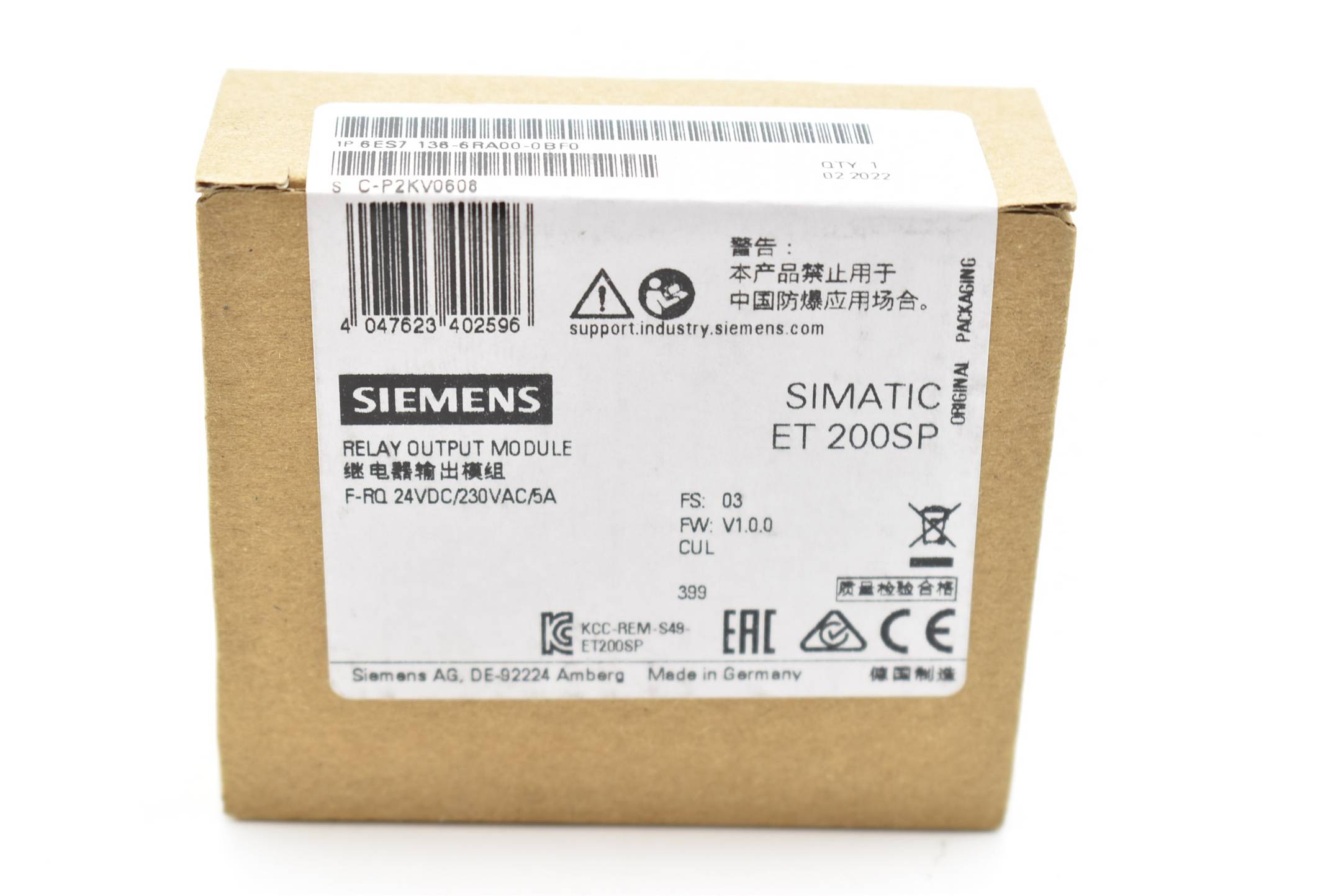 Siemens simatic ET 200SP 6ES7 136-6RA00-0BF0 ( 6ES7136-6RA00-0BF0 ) E.3