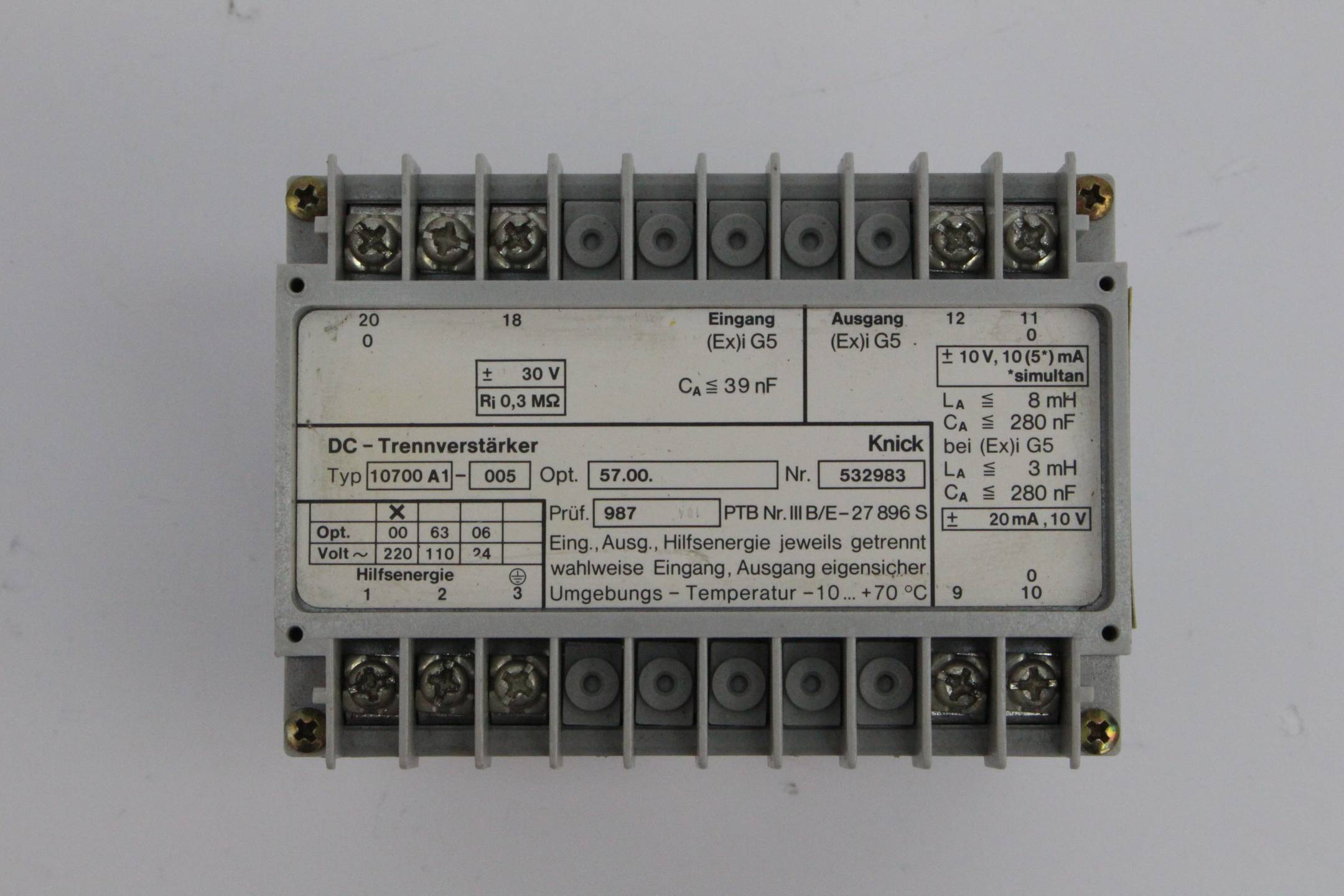 Knick DC-Trennverstärker 10700 A1-005 ( 10700A1005 )