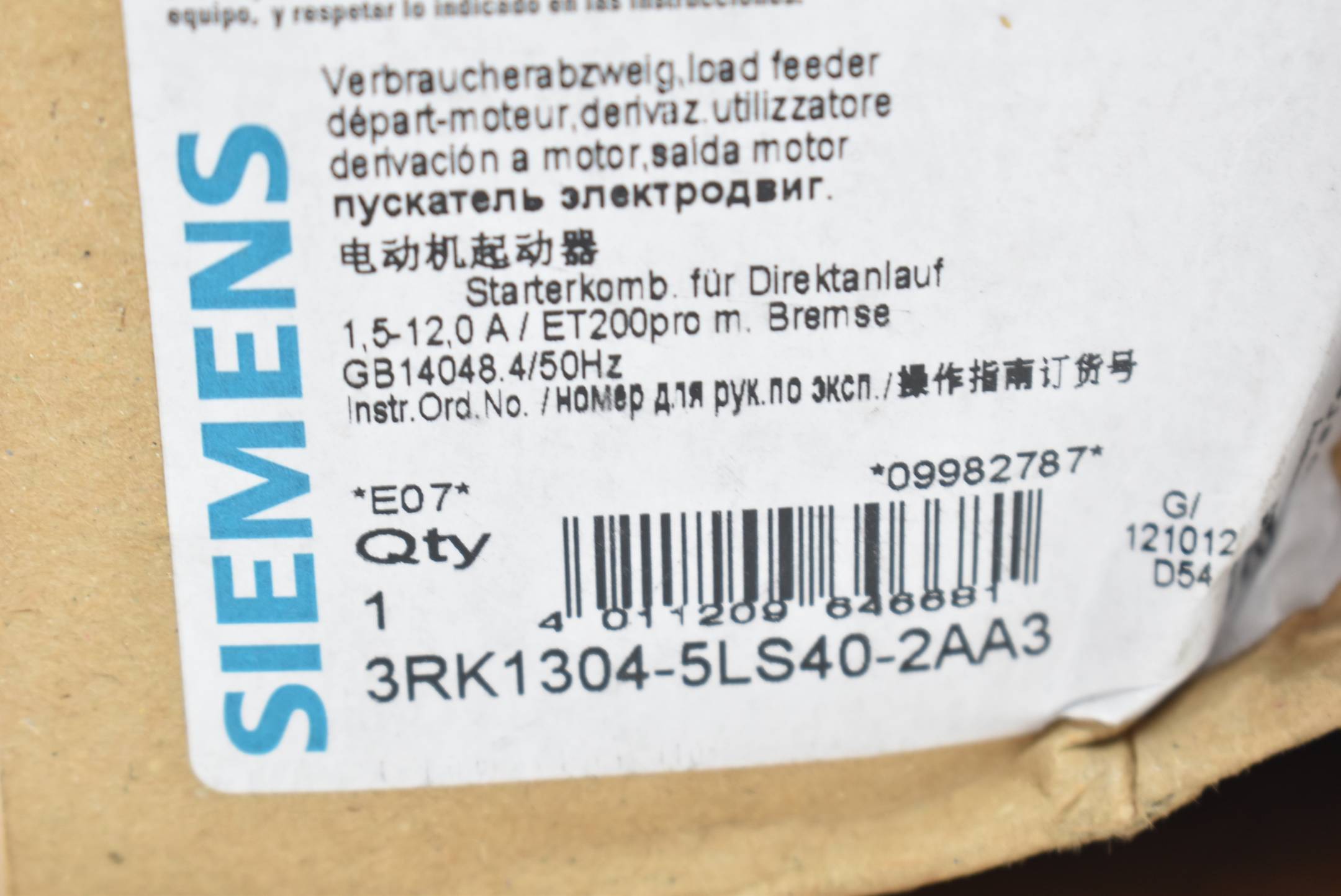 Siemens DSe-HF Direktstarter 3RK1304-5LS40-2AA3 ( 3RK1 304-5LS40-2AA3  )