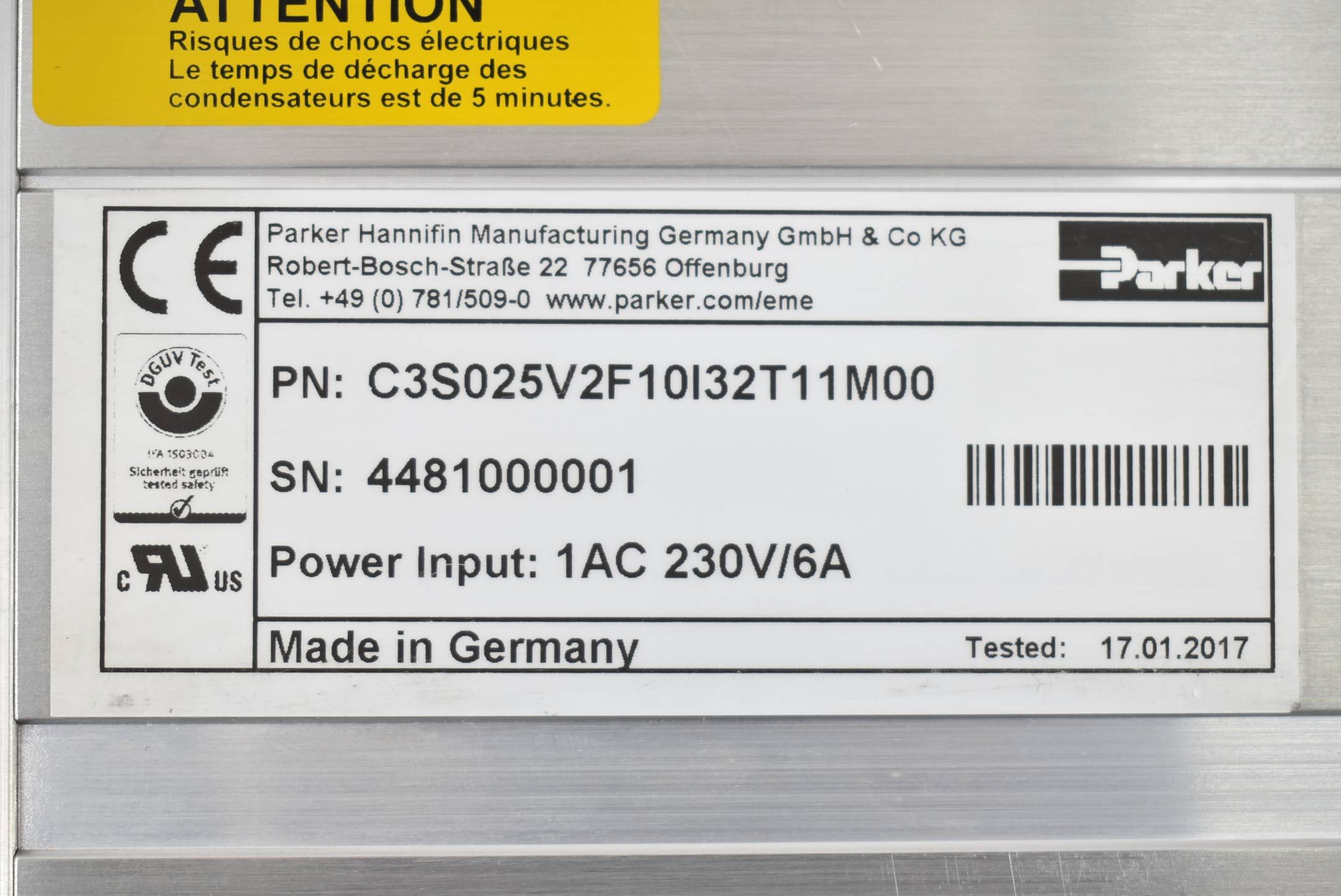 Parker Compax3 Servo Controller C3S025V2F10I32T11M00 ( 230VAC 6A )
