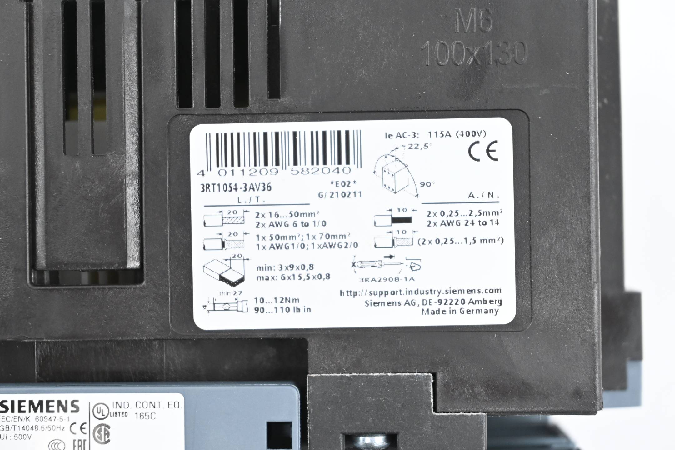 Siemens Sirius Leistungsschütz 3RT1054-3AV36 ( 3RT1 054-3AV36 )