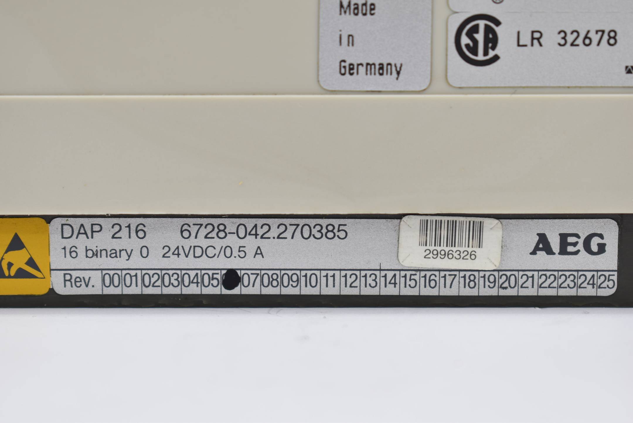 AEG Ausgabemodul 24VDC 0,5A DAP216 ( 6728-042.270385 )