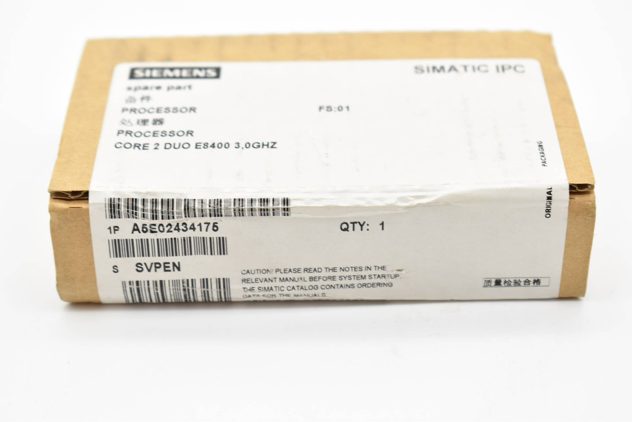 Siemens simatic IPC Processor Core 2 DUO A5E02434175