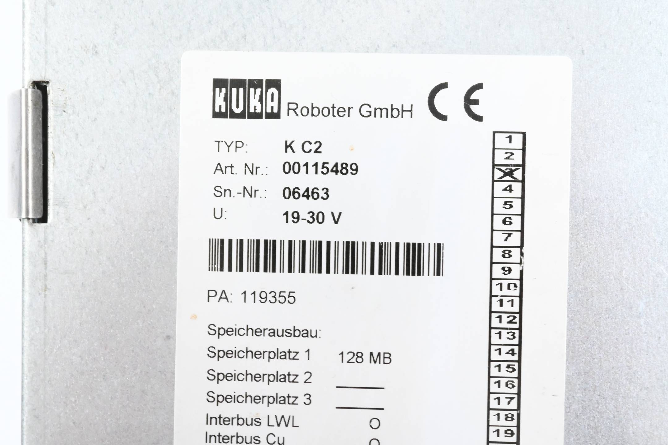 Kuka Steuerung Computer K C2 ( KC2 ) 00115489 ( 00-115-489 )