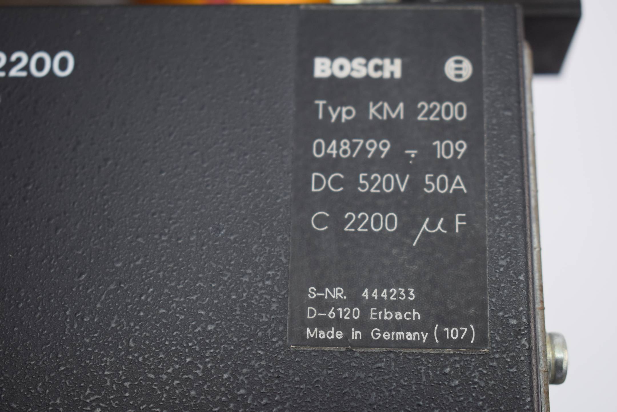 Bosch KM2200 Kondensatormodul KM 2200 048799-109 DC 520V 50A C 2200