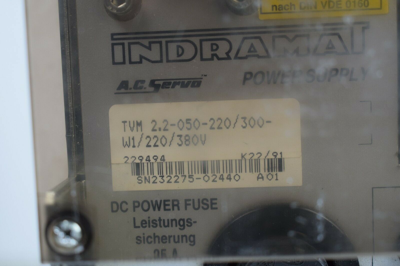 Indramat A.C. Servo Power Supply TVM 2.2-50-220/300-W1/220/380 V
