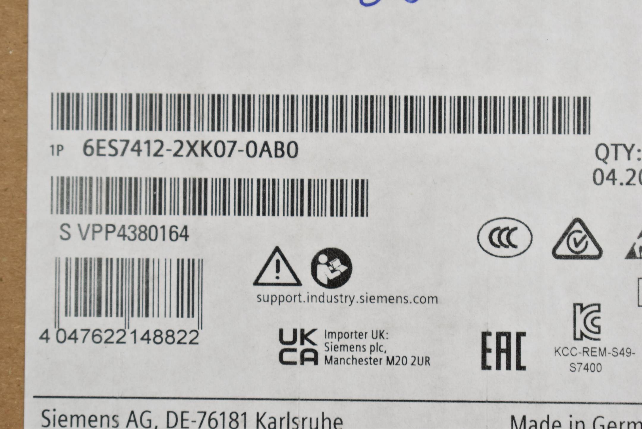 Siemens simatic S7-400 6ES7 412-2XK07-0AB0 ( 6ES7412-2XK07-0AB0 ) E03