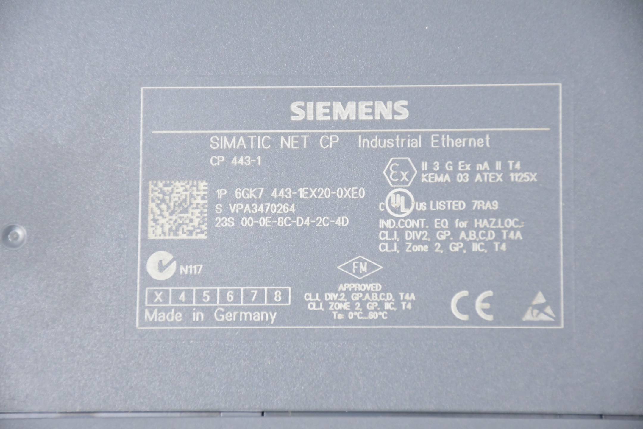 Siemens Simatic NET CP 443-1 6GK7443-1EX20-0XE0 ( 6GK7 443-1EX20-0XE0 )