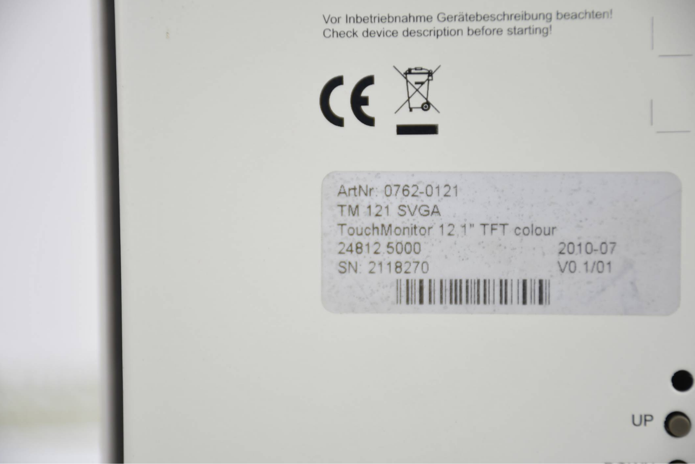 WAGO TM 121 SVGA Touch Monitor 12'1 TFT colour 0762-0121 WAGO TM 121 SVGA Touch Monitor 12'1 TFT colour 0762-0121