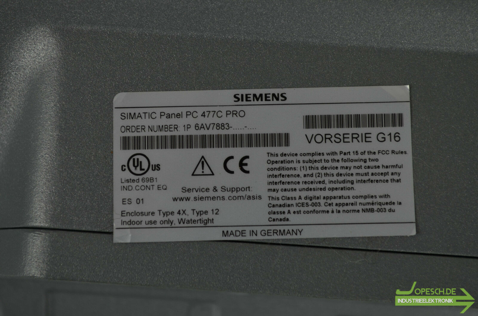 Siemens simatic Panel PC 477C Pro 6AV7883-....-.... 
