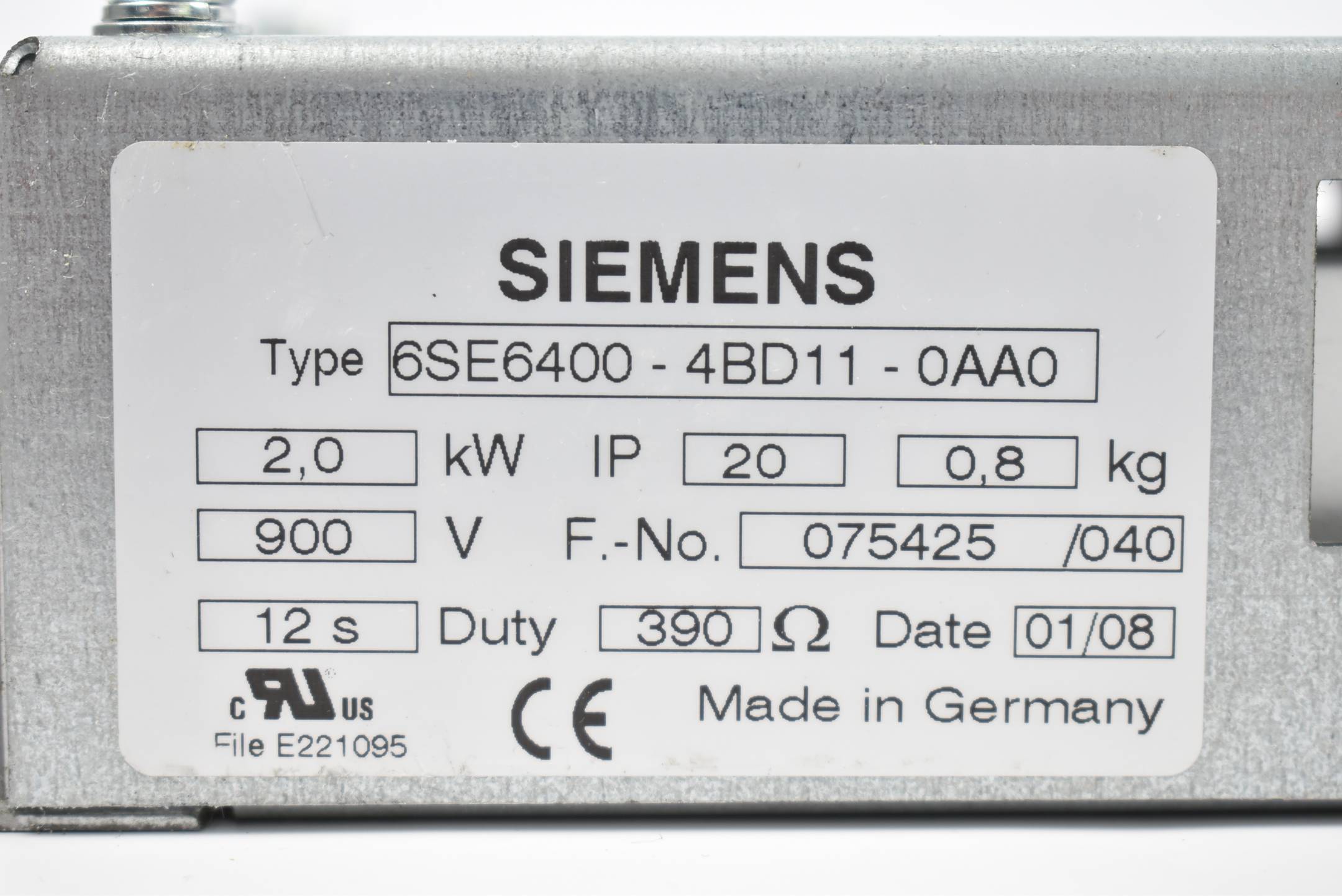 Siemens Micromaster 4 Bremswiderstand 6SE6400-4BD11-0AA0 ( 6SE6 400-4BD11-0AA0 )