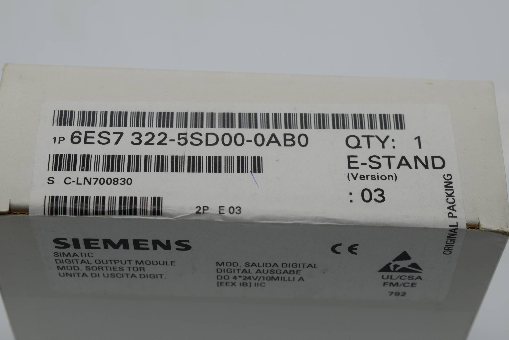 Siemens simatic S7-300 SM322 6ES7 322-5SD00-0AB0 ( 6ES7322-5SD00-0AB0 ) E3