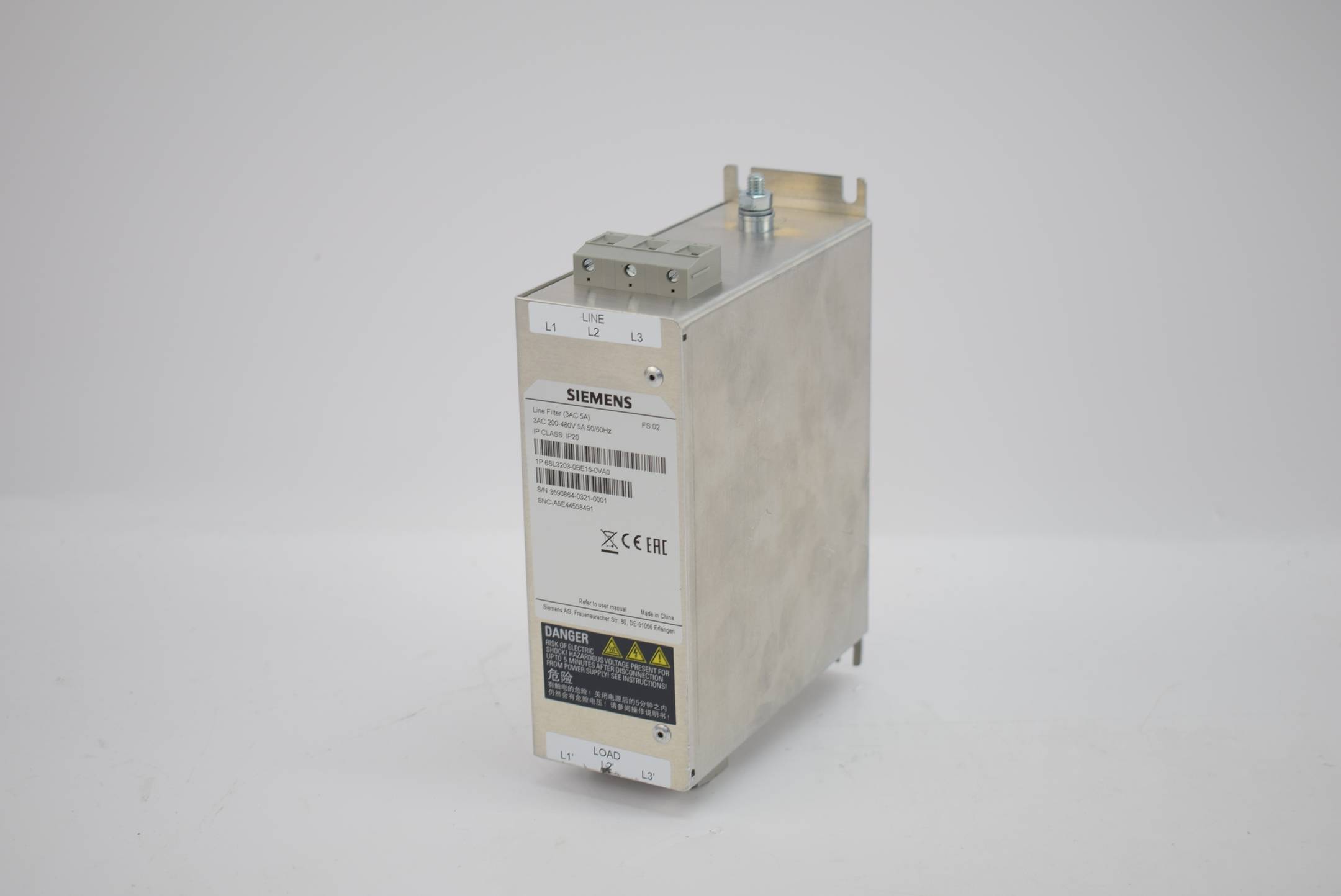 Siemens sinamics V EMV-Filter 6SL3203-0BE15-0VA0 ( 6SL3 203-0BE15-0VA0 ) FS2
