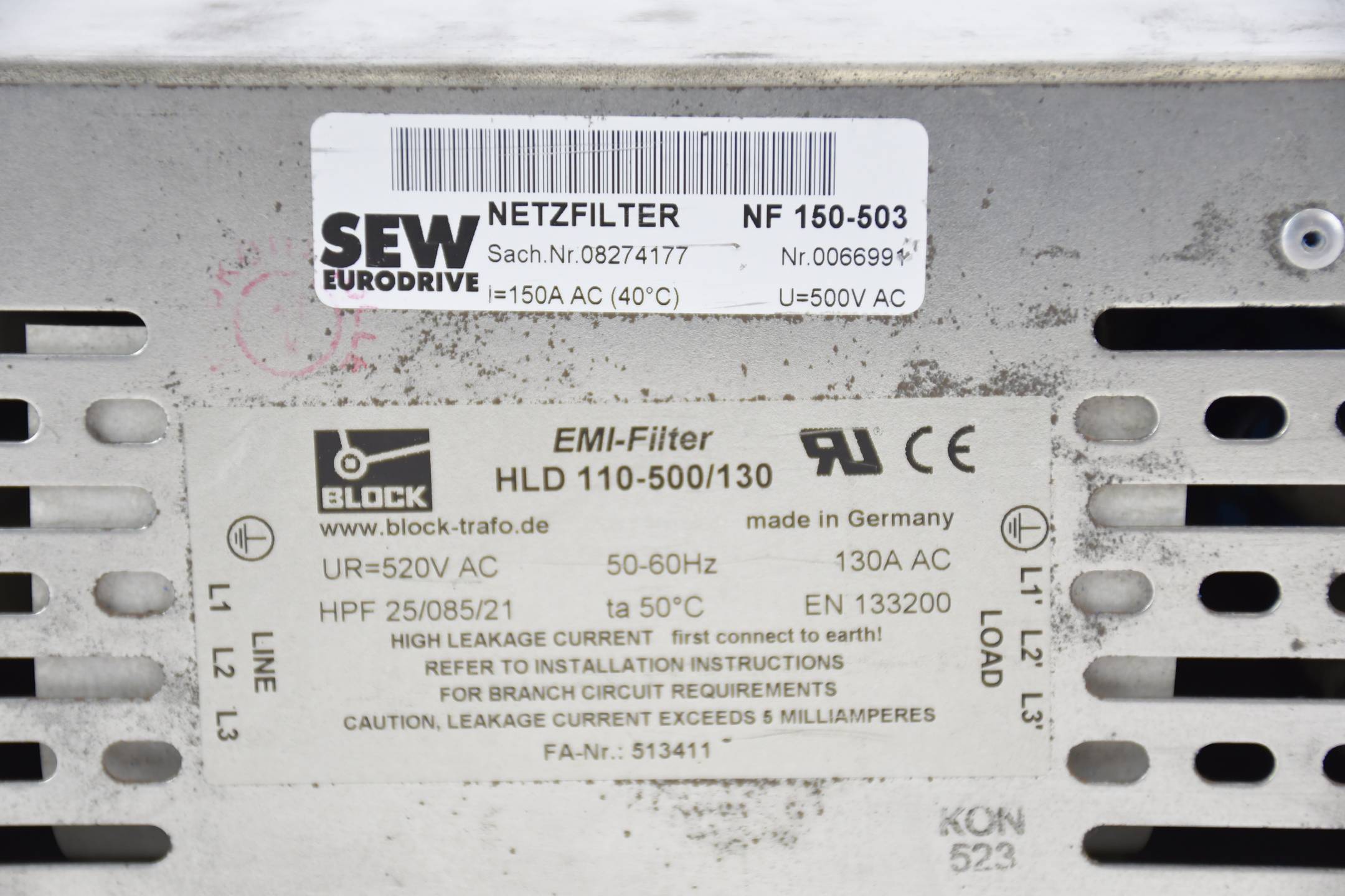 SEW Eurodrive Netzfilter NF 150-503