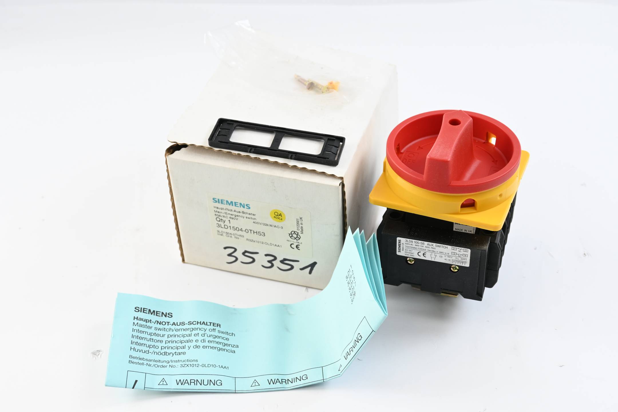 Siemens Haupt-/Not-Aus-Schalter 3LD1504-0TH53 ( 3LD1 504-0TH53 )