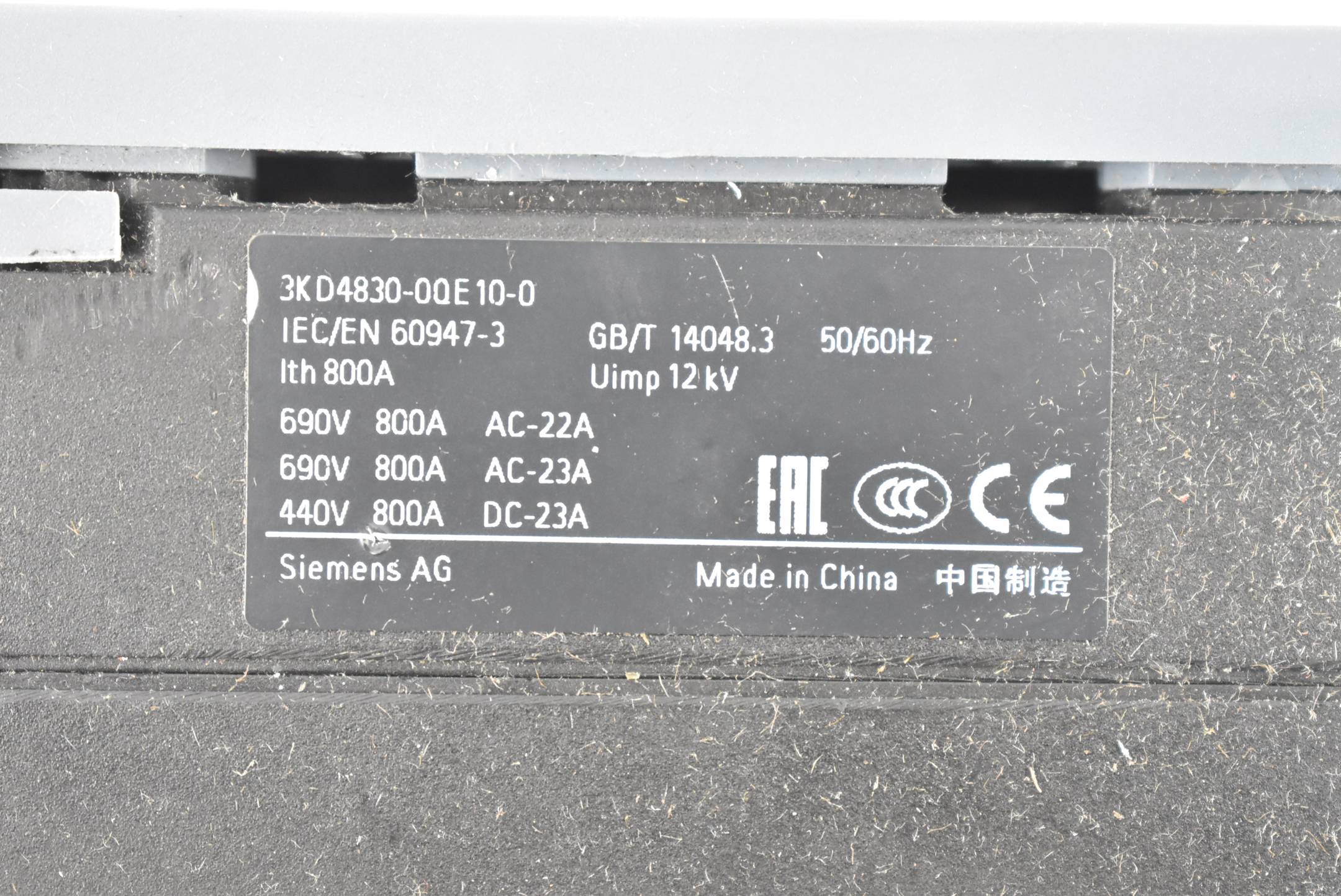 Siemens Lasttrennschalter 800A 3KD4 830-0QE10-0 ( 3KD4830-0QE10-0 ) 50-60Hz 12kV