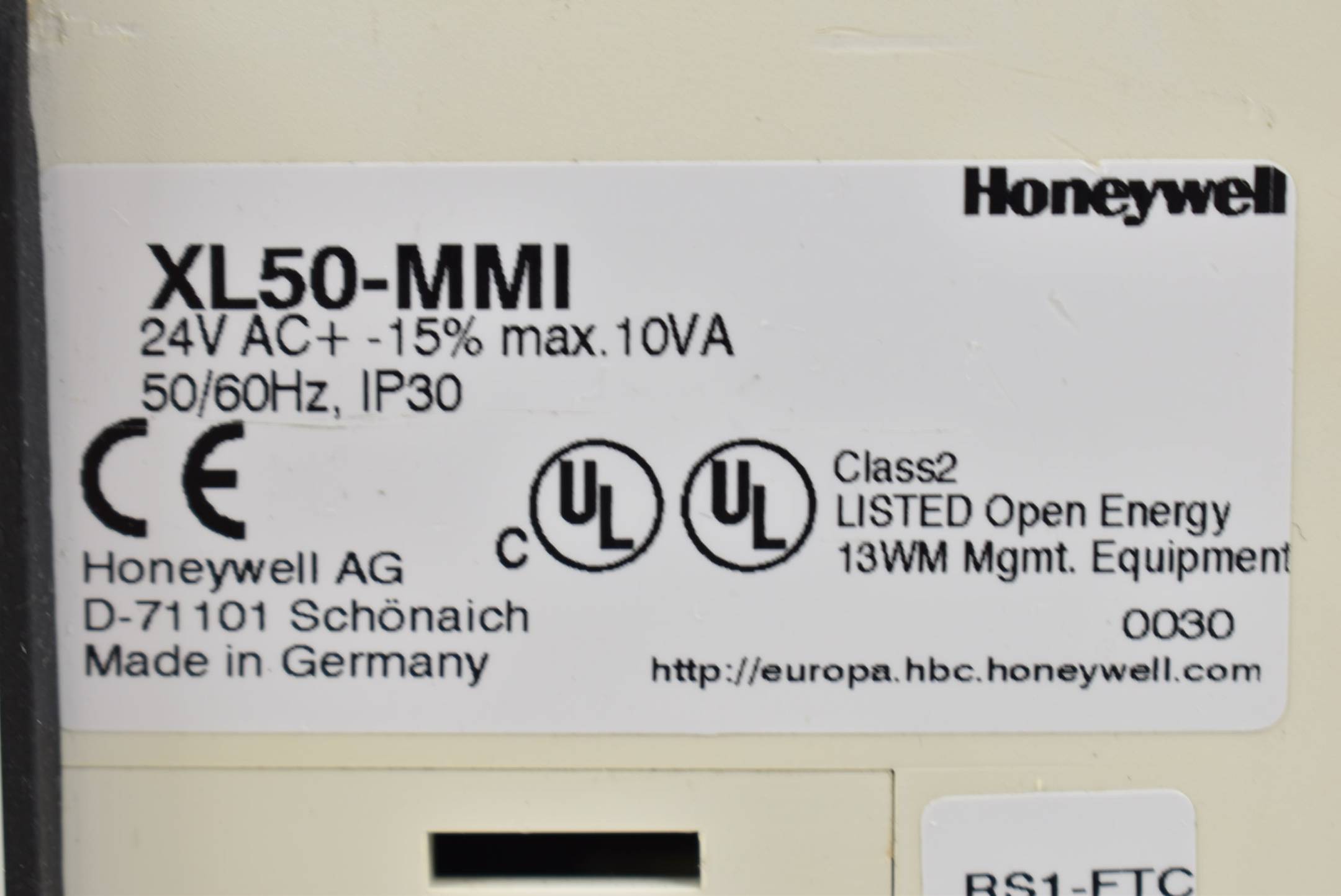 Honeywell Programmable Controller XL50-MMI