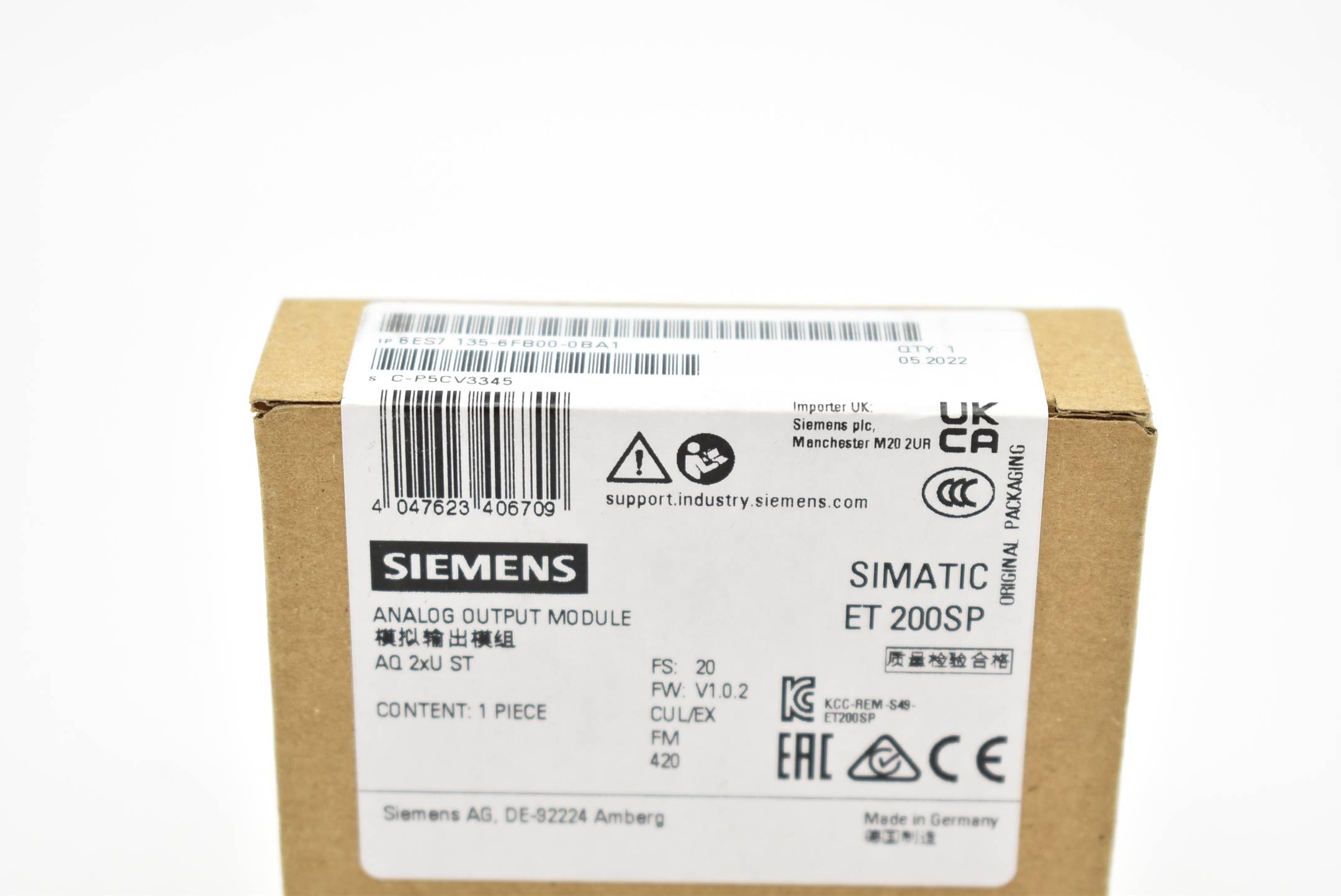 Siemens simatic ET 200SP 6ES7 135-6FB00-0BA1 ( 6ES7135-6FB00-0BA1 ) E20
