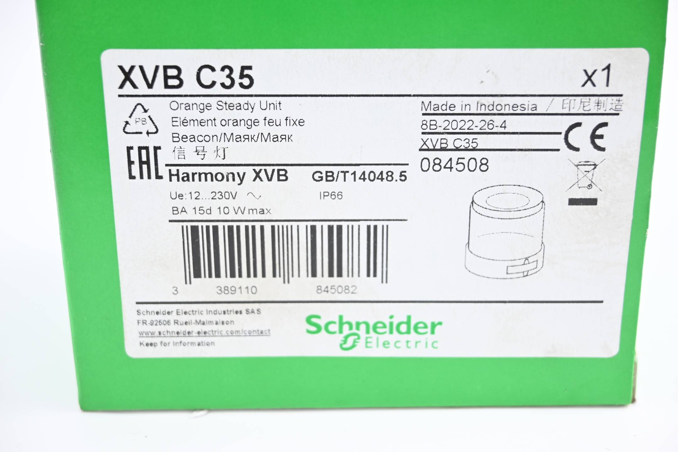 Schneider Electric Signalleuchte Orange XVB C35 ( 084508 ) 