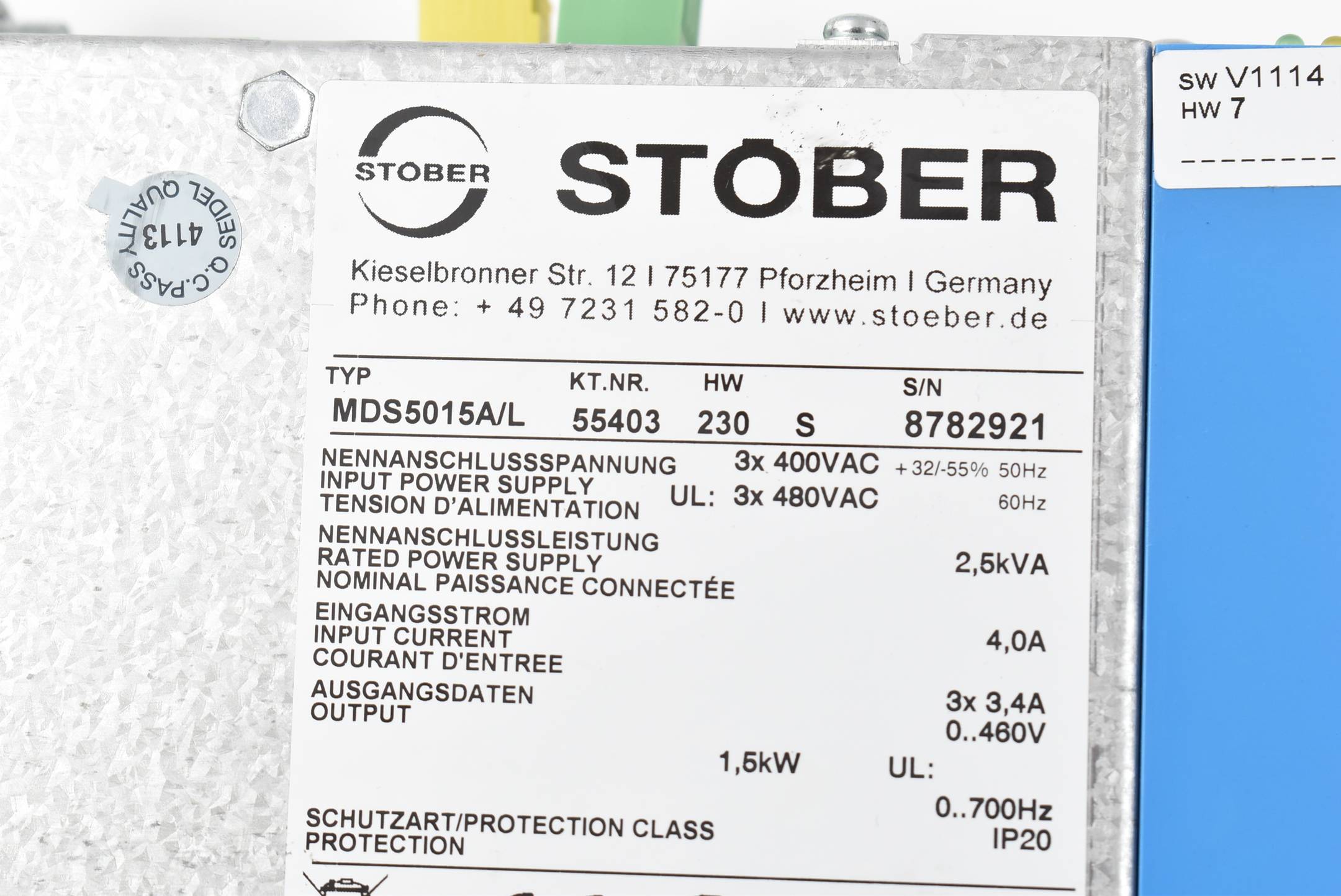 Stöber Frequenzumrichter MDS5015A/L ( 55403 )  ASP5001/0 ( 49137 )