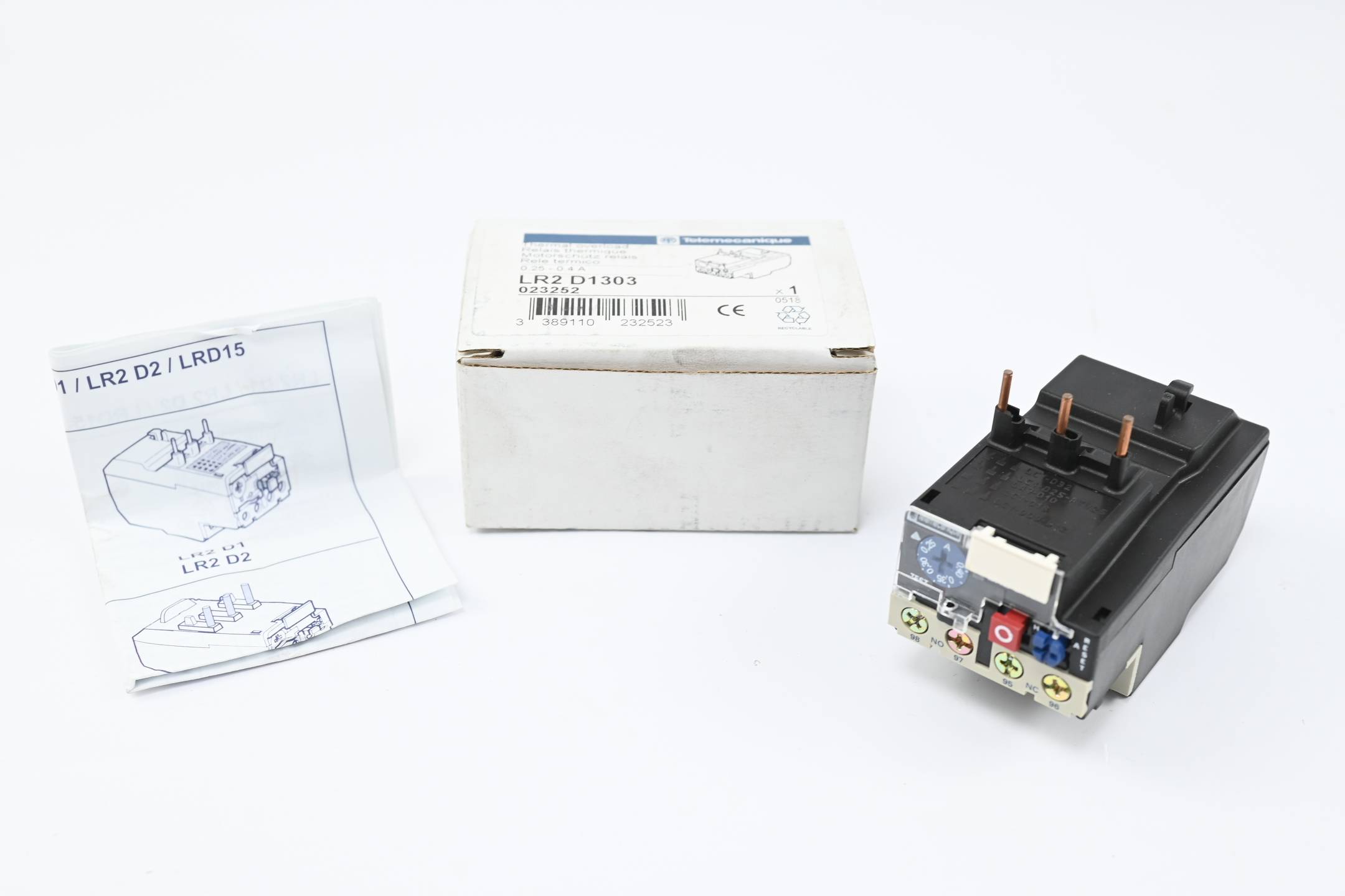 Telemecanique Motorschützrelais LR2 D1303 ( 0,25-0,4 A ) 023252